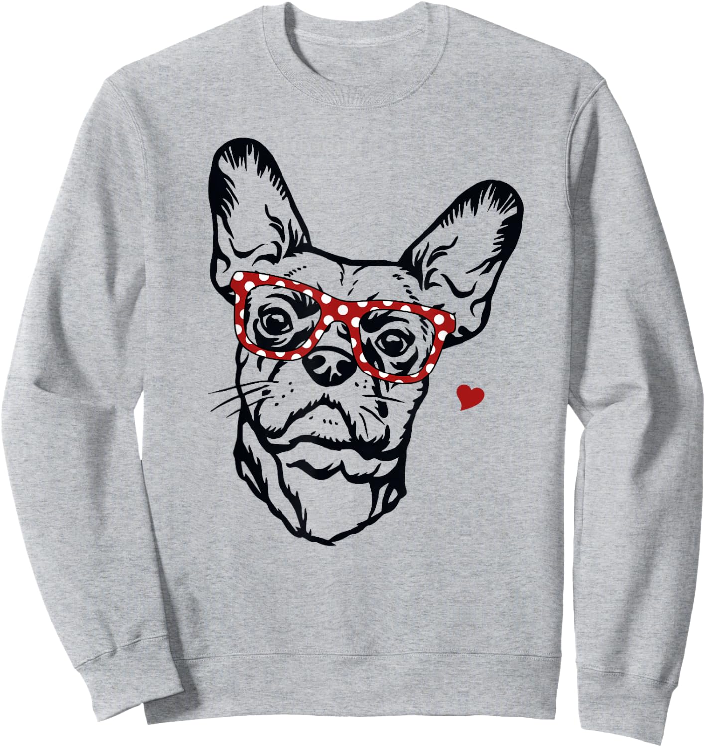 Cute Funny French Bulldog Wearing Glasses Mom Dog Mama Owner Sweatshirt - Sweatshirt | Ash