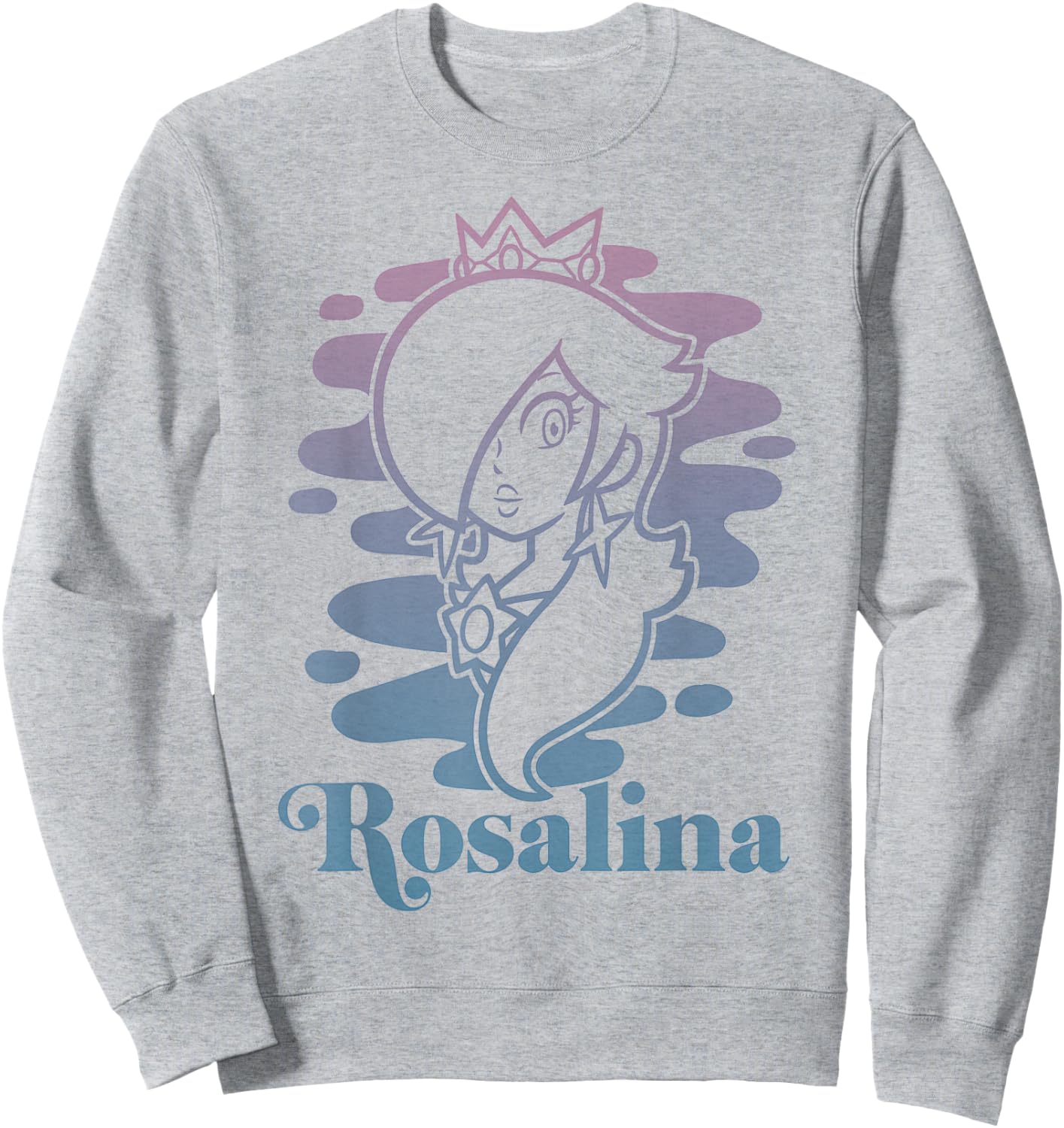Super Mario Rosalina Gradient Outline Portrait Sweatshirt - Sweatshirt | Ash