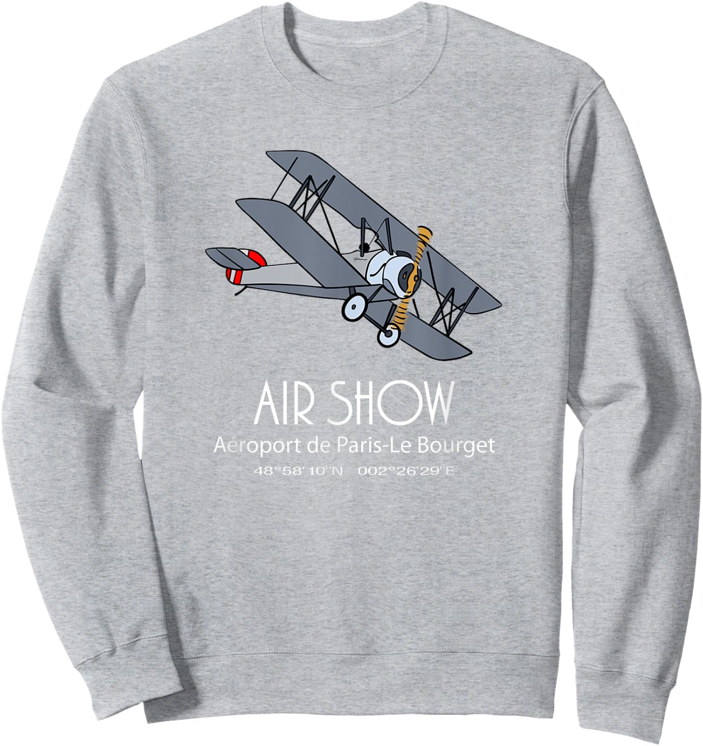 Vintage Biplane Air Show Aviation Sweatshirt - Sweatshirt | Ash
