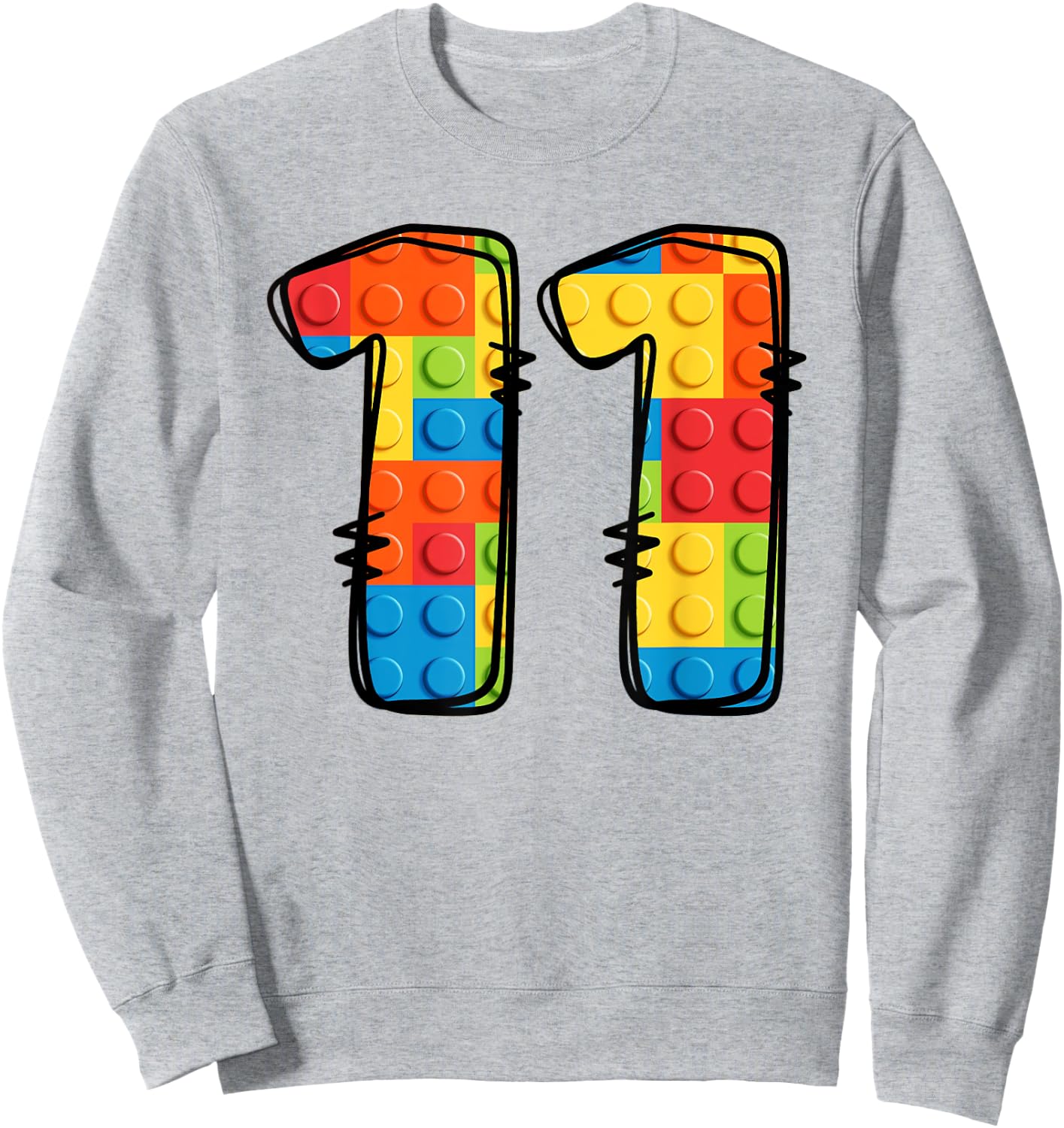 11 Year Old Blocks Building Master Builder 11th Birthday Sweatshirt - Sweatshirt | Ash