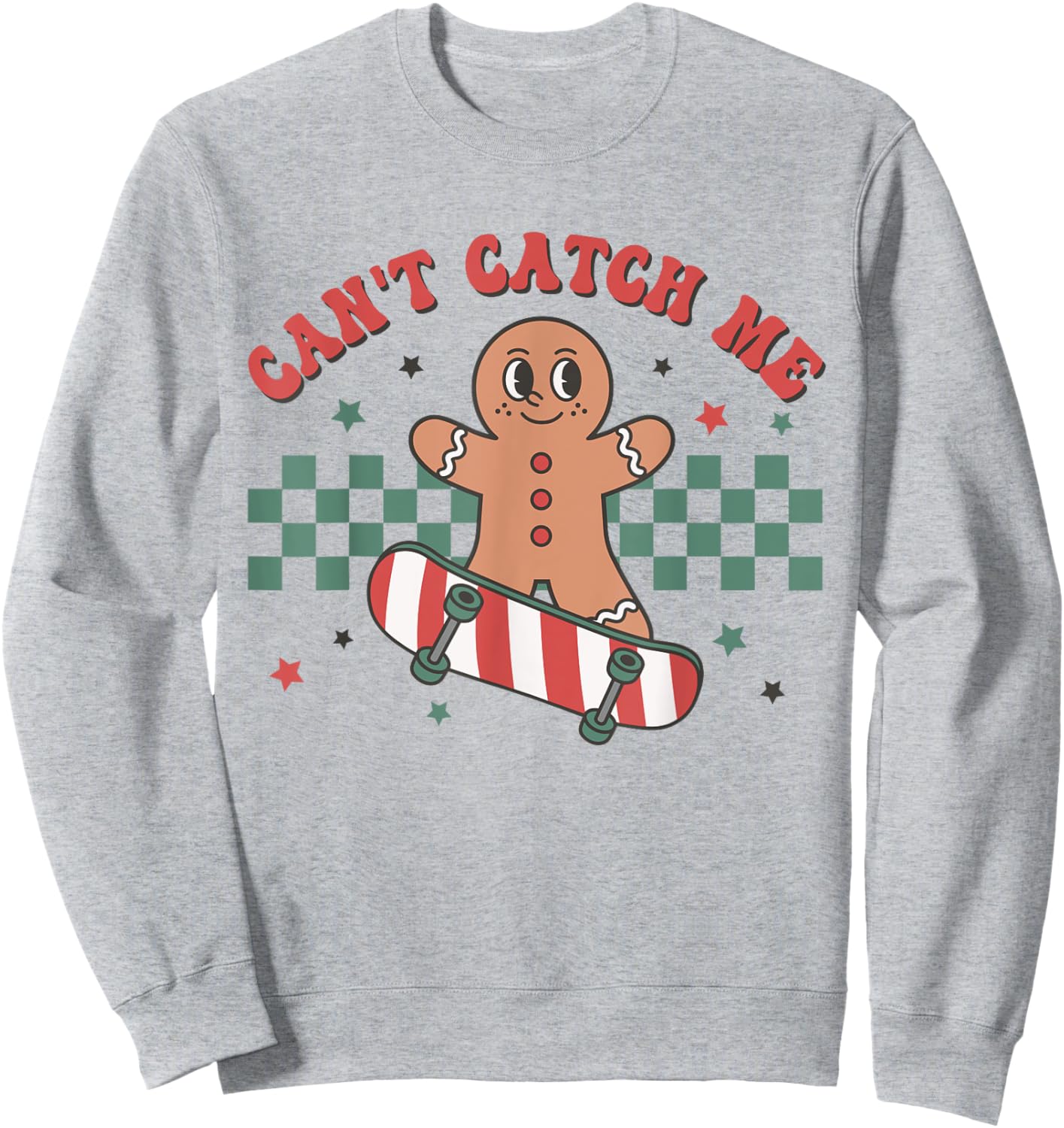 Can't Catch Me Gingerbread Christmas Cookies Toddler Kids Sweatshirt - Sweatshirt | Ash