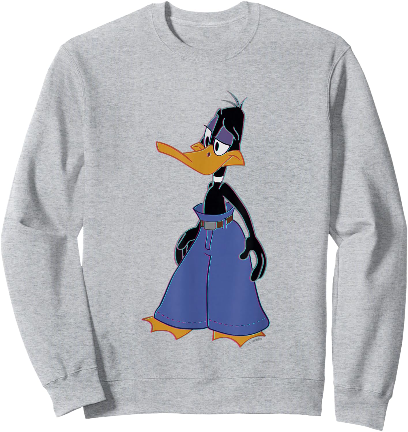 Looney Tunes Daffy Duck Wearing Mall Pants Retro Shot Sweatshirt - Sweatshirt | Ash