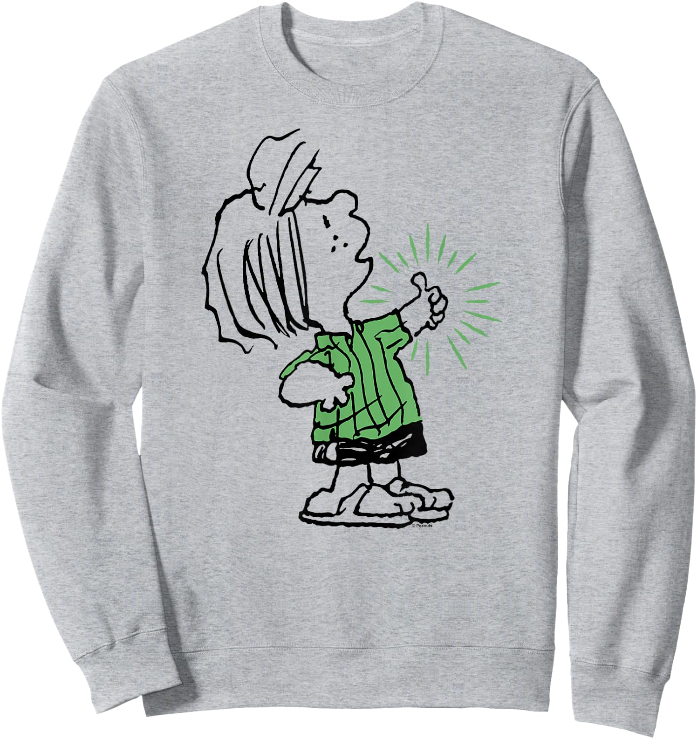 Peanuts - Peppermint Patty Thumbs Up Sweatshirt - Sweatshirt | Ash