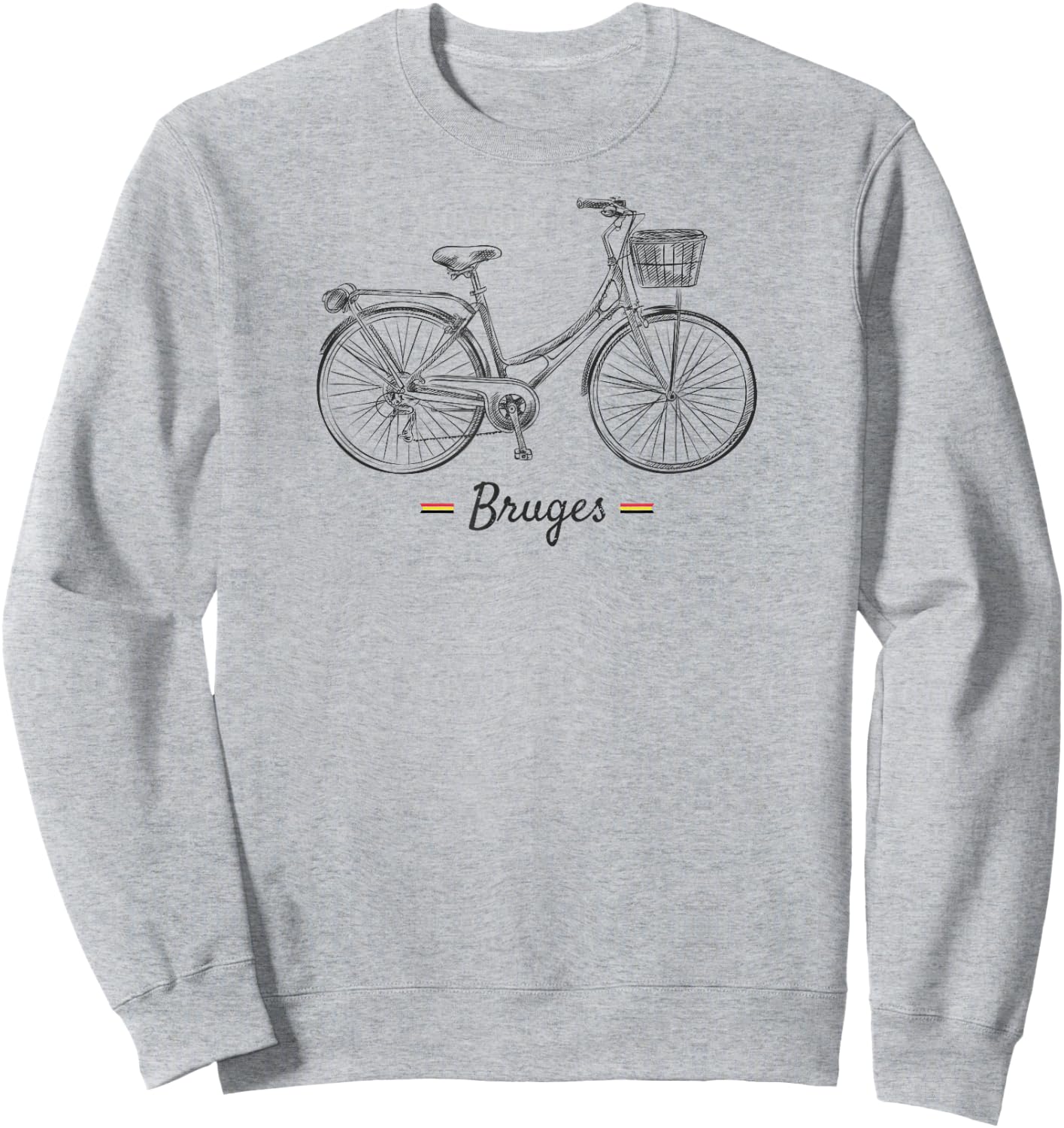 Vintage Bicycle Bruges Belgium | Bike Lover Sweatshirt - Sweatshirt | Ash