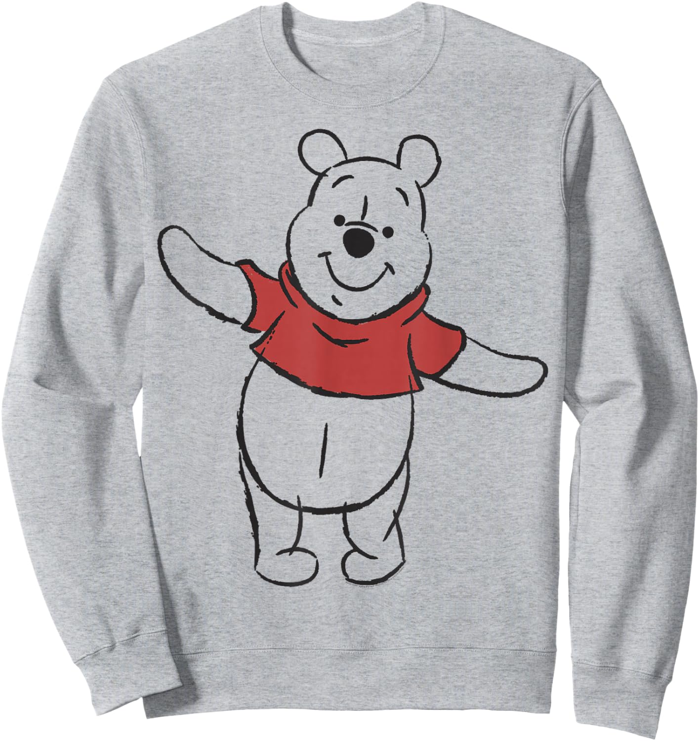 Disney Winnie The Pooh Simple Outline Sketch Sweatshirt - Sweatshirt | Ash