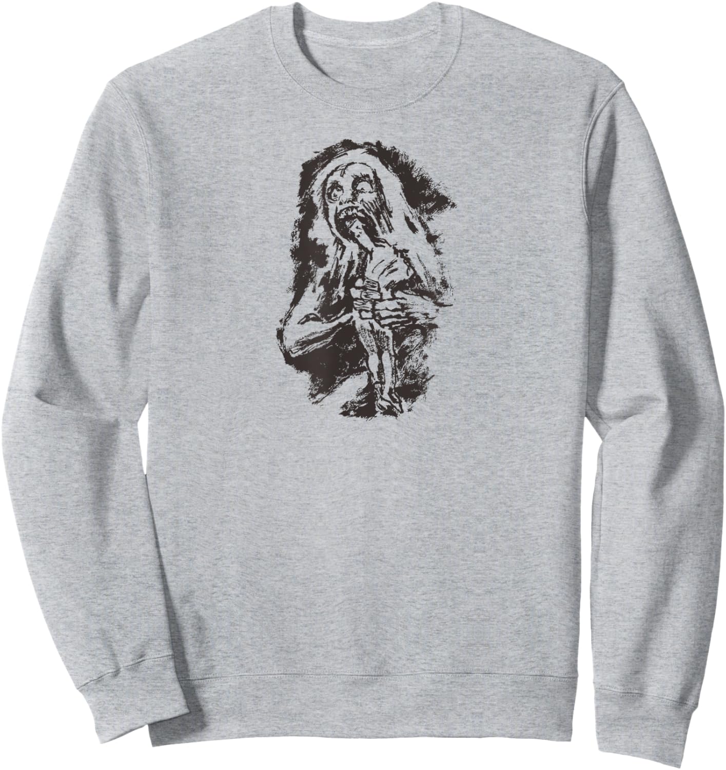 GOYA Halloween Literary Saturn Devouring His Son Fun Sweatshirt - Sweatshirt | Ash