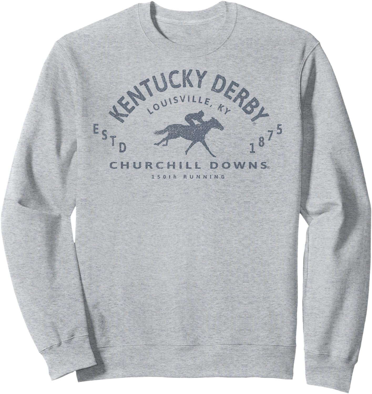Officially Licensed Kentucky Derby 150th Running Retro Logo Sweatshirt - Sweatshirt | Ash