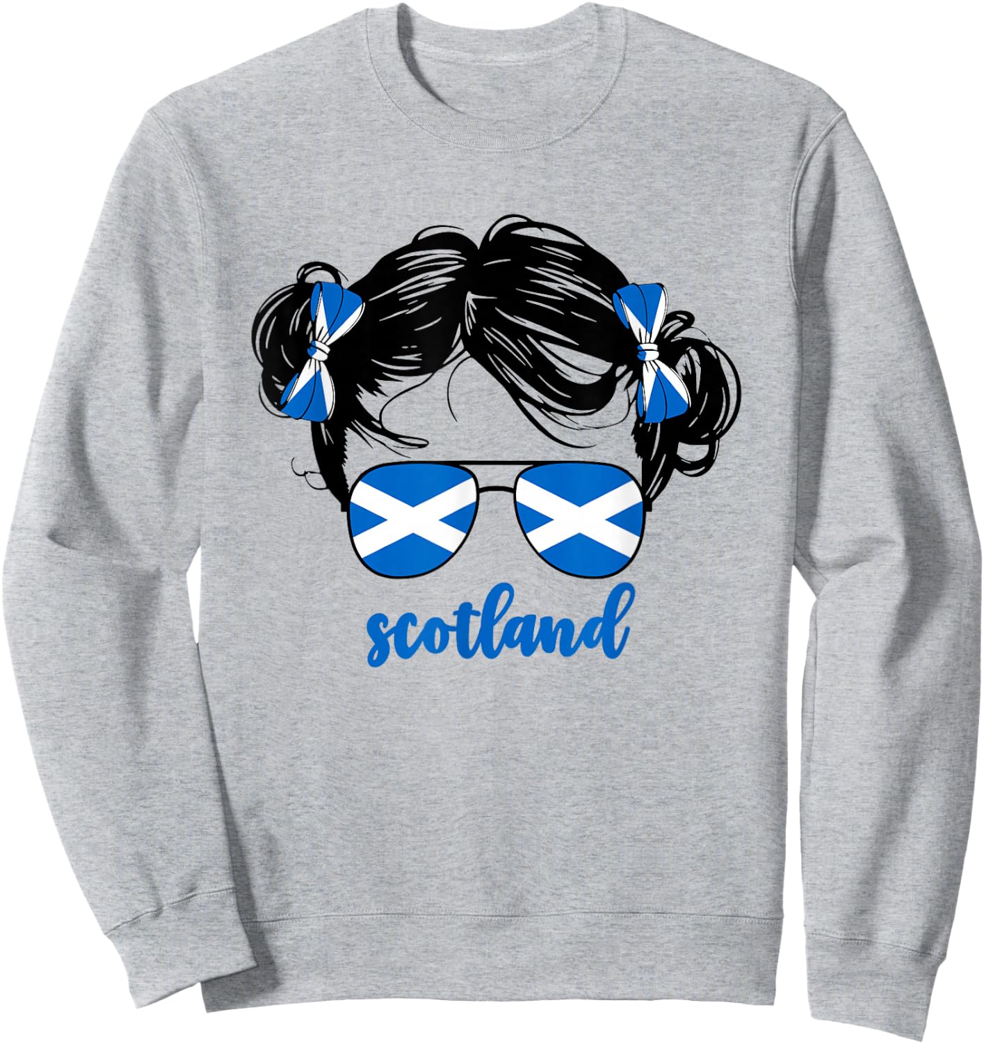 Cute Scottish Girl For Kids Scots Pride Scotland Flag Girls Sweatshirt - Sweatshirt | Ash