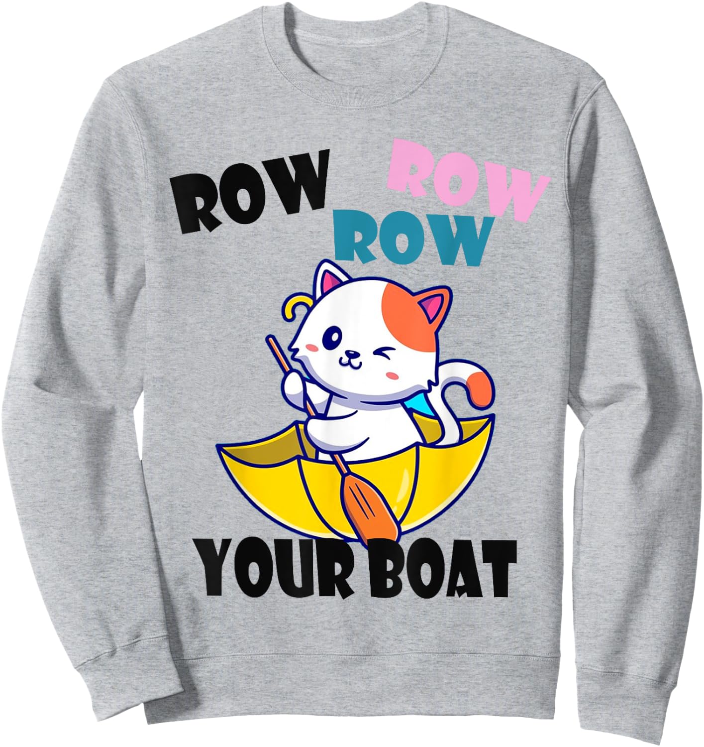 Row Row Row Your Boat Cute Unicorn Funny Kids Sweatshirt - Sweatshirt | Ash