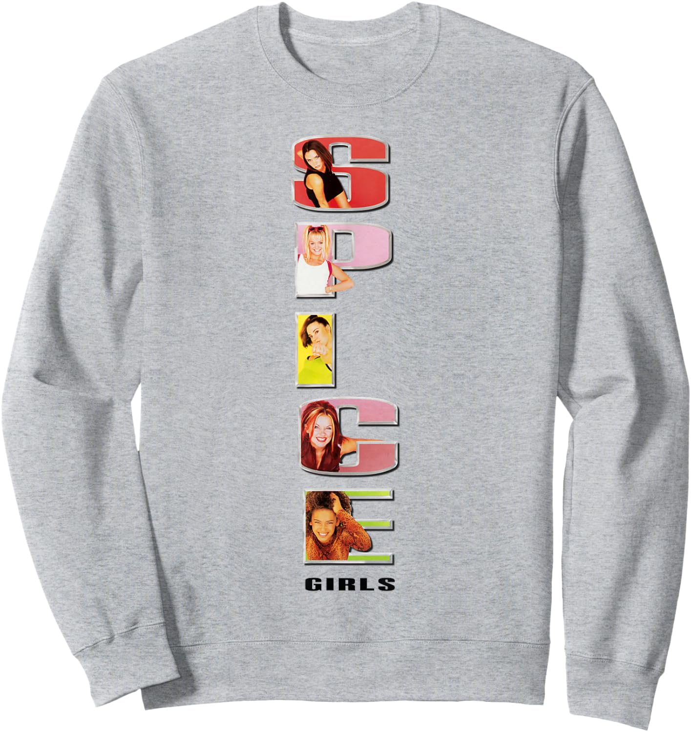 Official Spice Girls Stacked Logo Sweatshirt - Sweatshirt | Ash