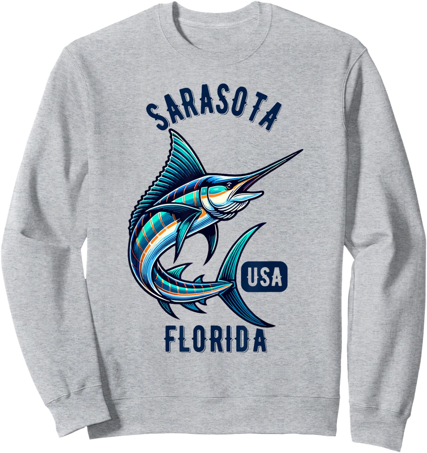 Sarasota Florida USA Fishing Design Sweatshirt - Sweatshirt | Ash