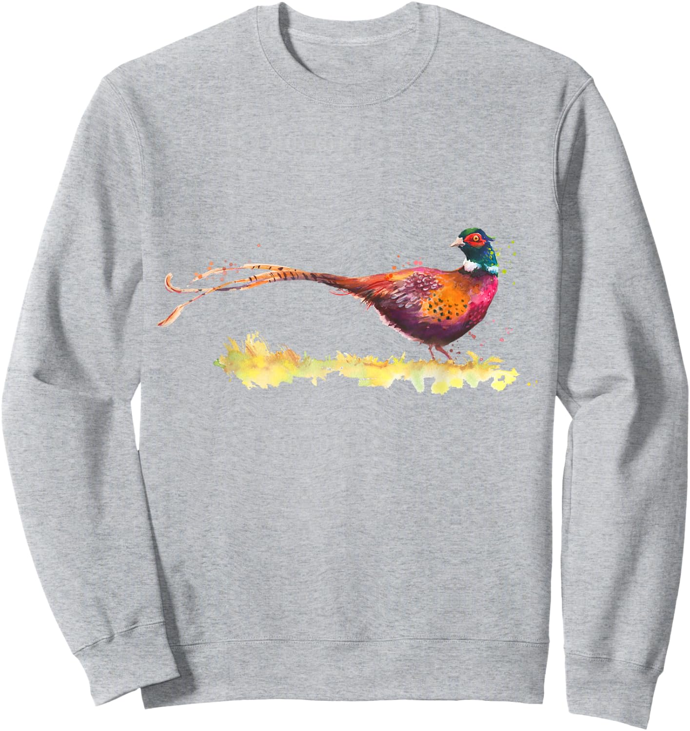 Watercolour Pheasant Drawing Bird Pheasant Watercolour Sweatshirt - Sweatshirt | Ash