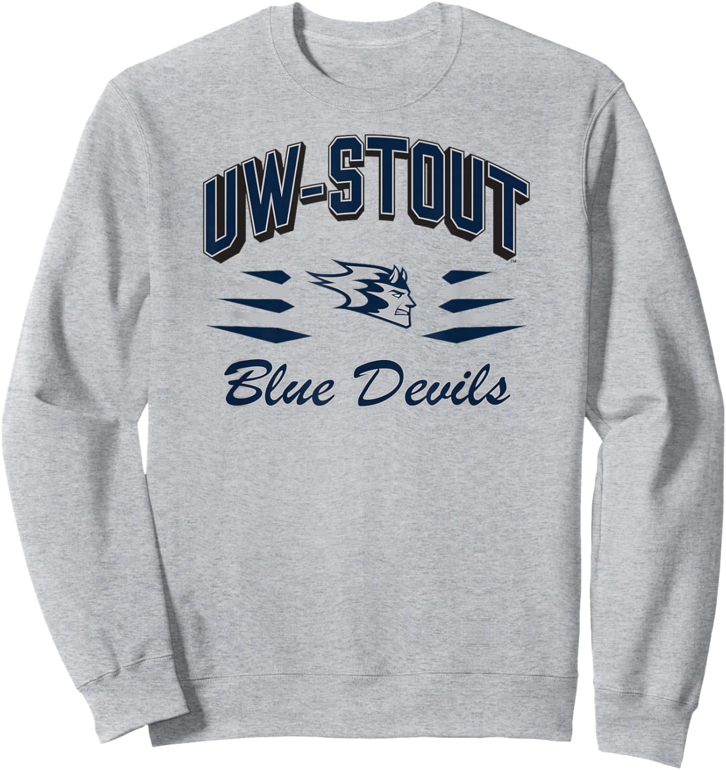 Wisconsin Stout Blue Devils Retro Diamond White Sweatshirt - Sweatshirt | Ash
