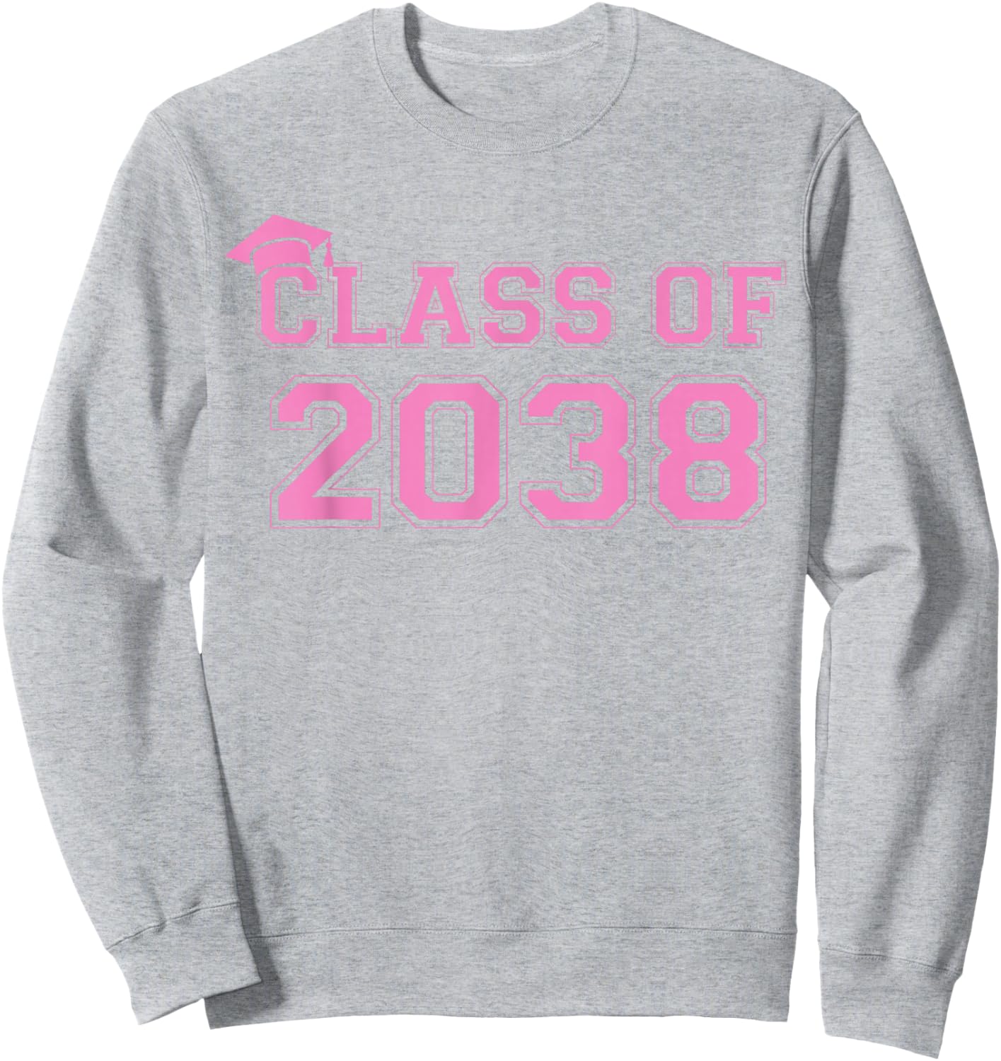 Class Of 2038 Handprint Pre-K Pink Girls 2038 Graduation Sweatshirt - Sweatshirt | Ash