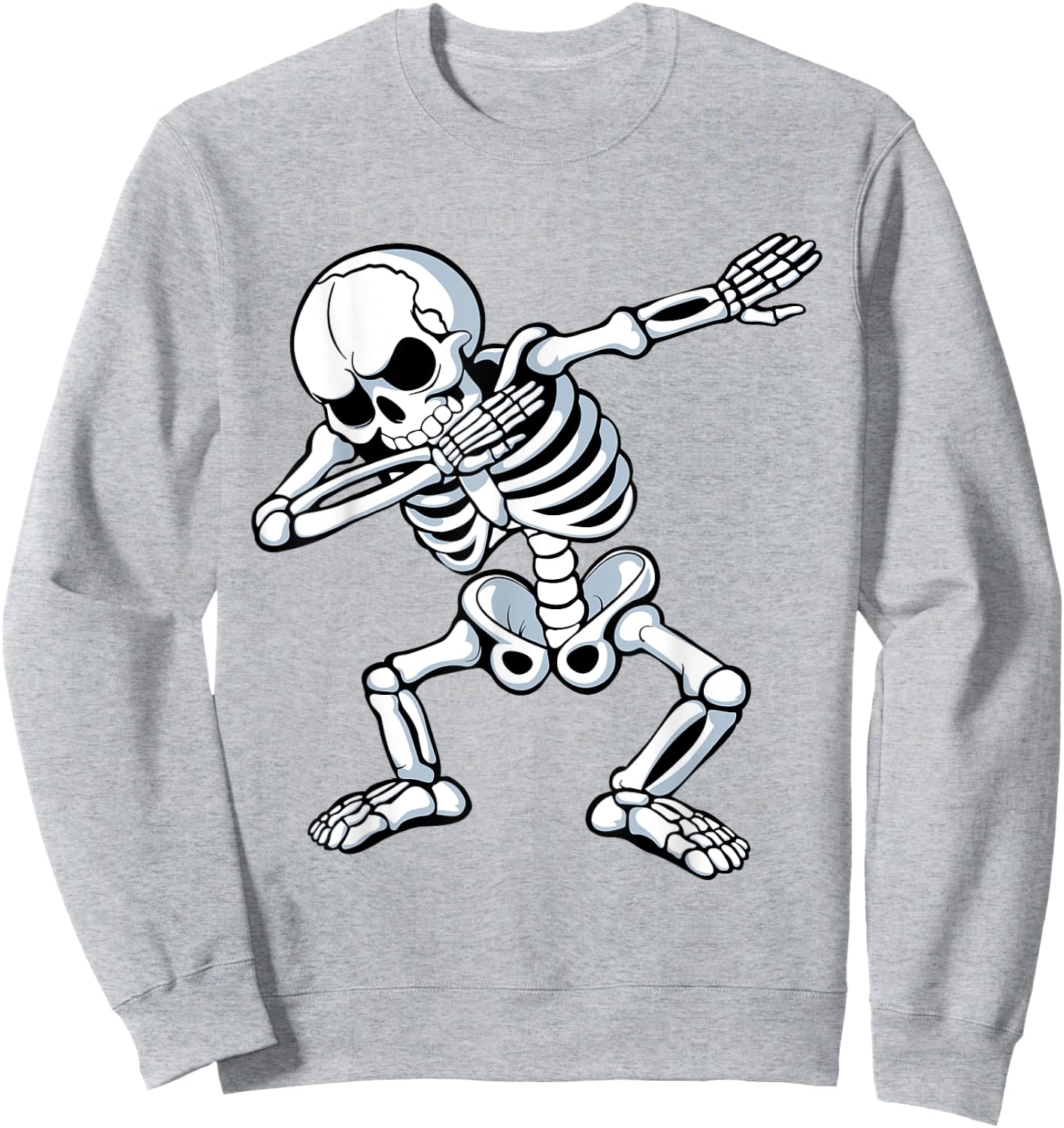 Dabbing Skeleton Spooky Dab Dancing Men Kids Boys Halloween Sweatshirt - Sweatshirt | Ash