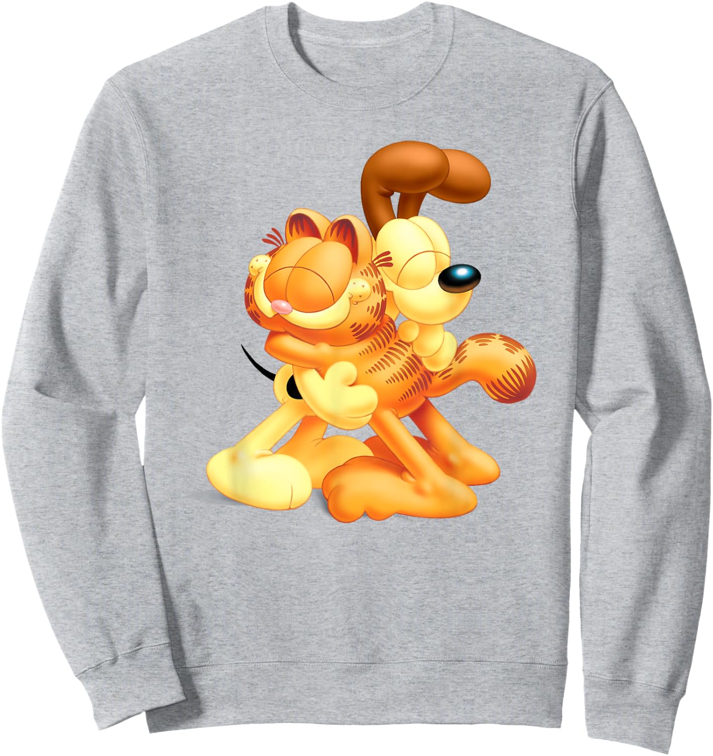 Garfield & Odie 3D Hugging Cute Cartoon Cat and Dog Sweatshirt - Sweatshirt | Ash