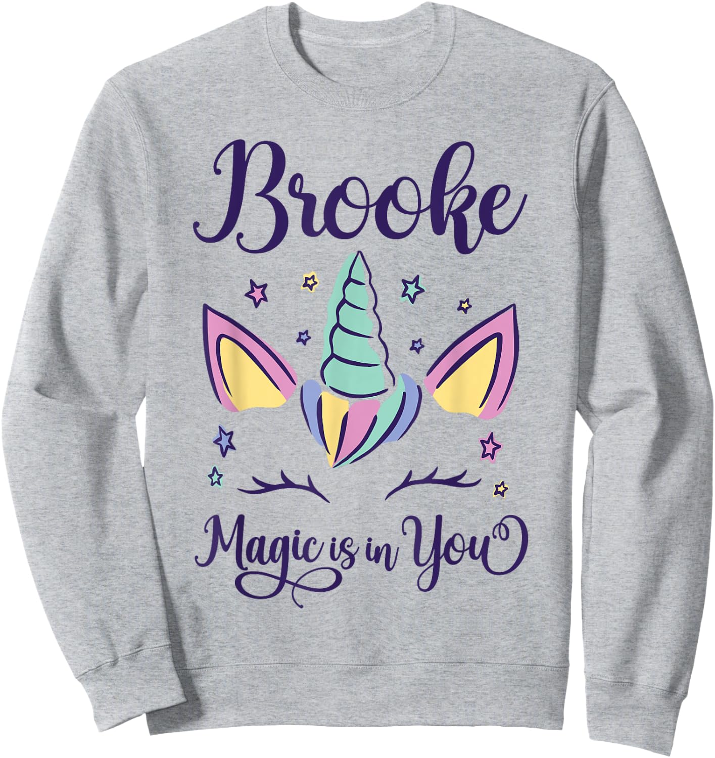 First Name Brooke Personalized I Love Brooke Sweatshirt - Sweatshirt | Ash