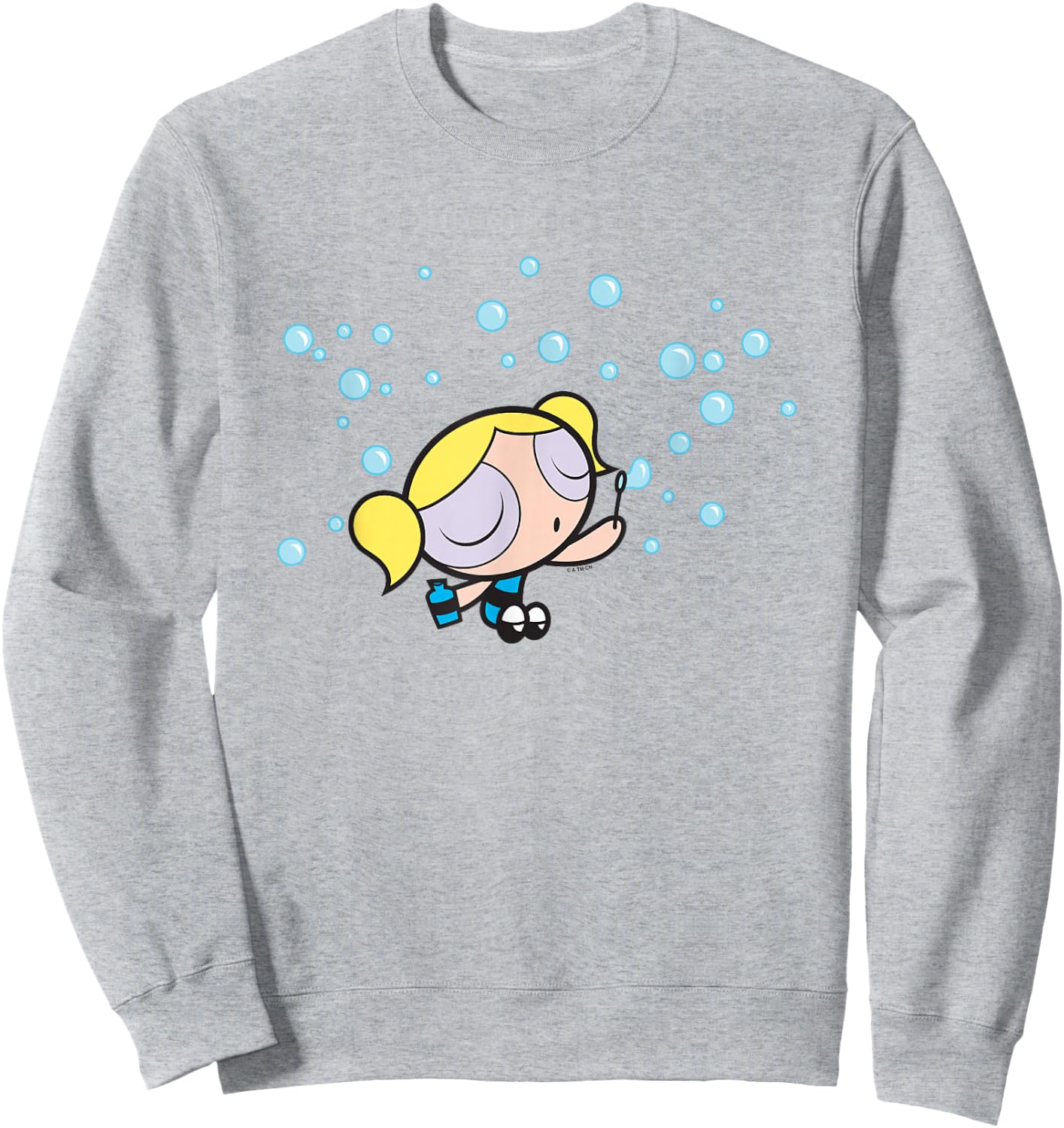 The Powerpuff Girls Bubbles Blowing Bubbles Cute Shot Sweatshirt - Sweatshirt | Ash