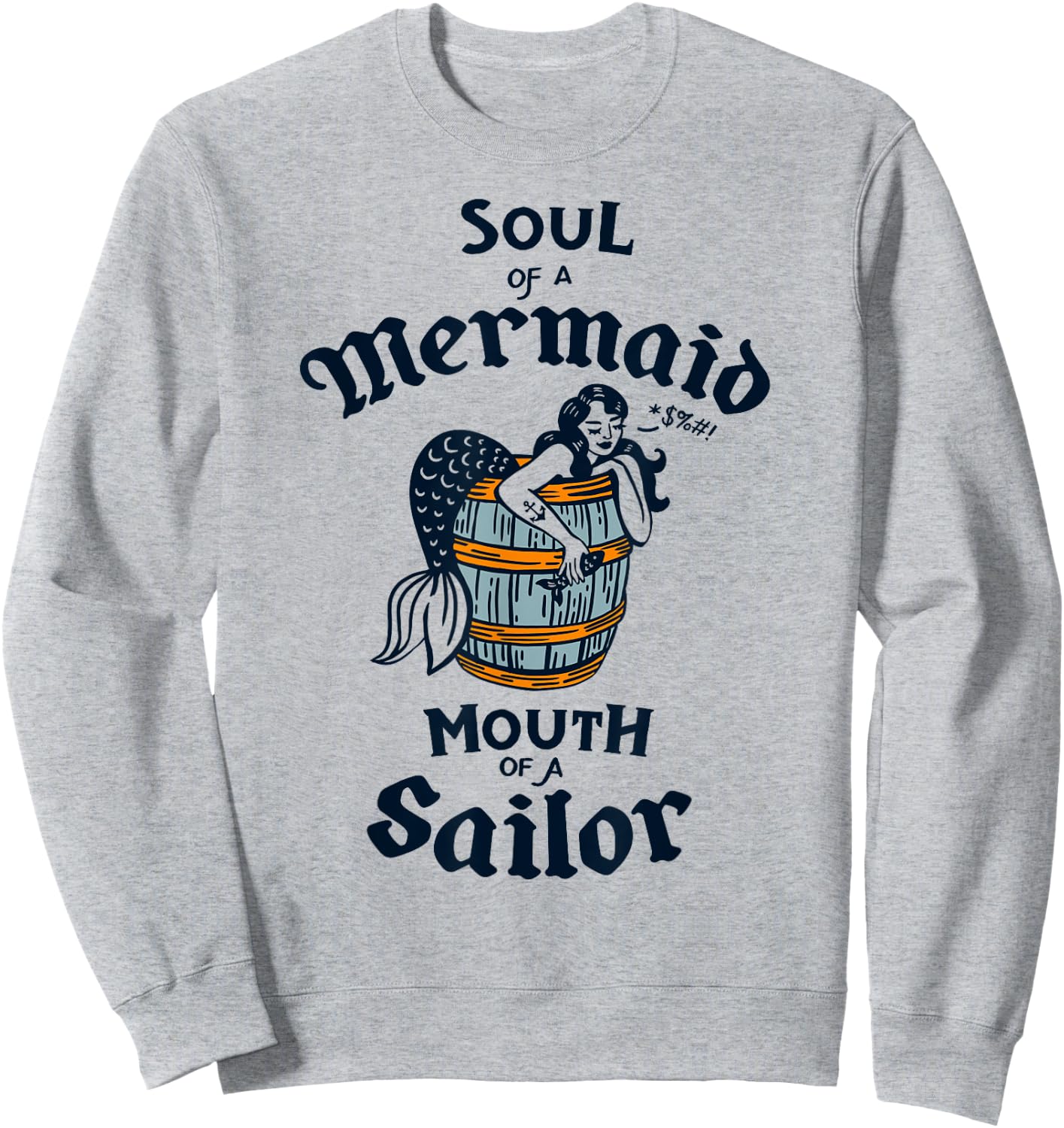 Soul Of A Mermaid: Retro Summer Mermaids Vintage Beach Pinup Sweatshirt - Sweatshirt | Ash