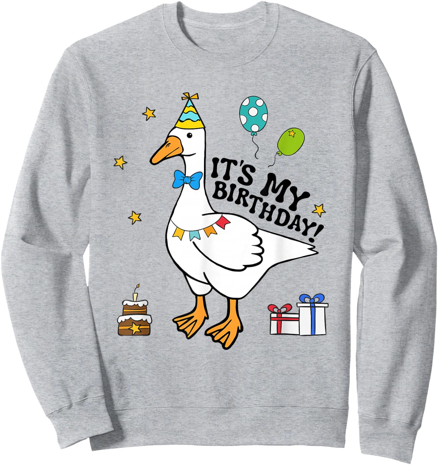 Silly Goose It's My Birthday Birthday Cake Silly Goose Retro Sweatshirt - Sweatshirt | Ash