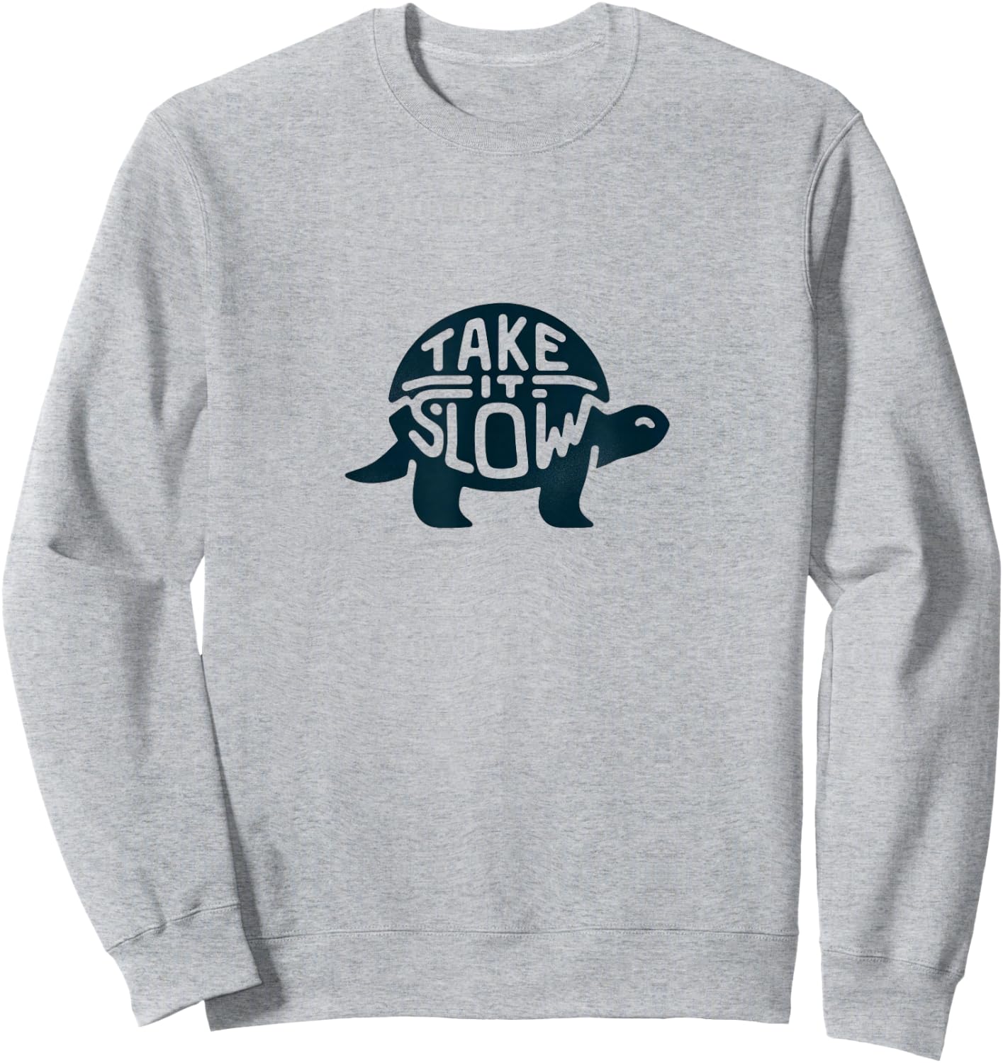 Take It Slow Funny Turtle Print Sweatshirt - Sweatshirt | Ash
