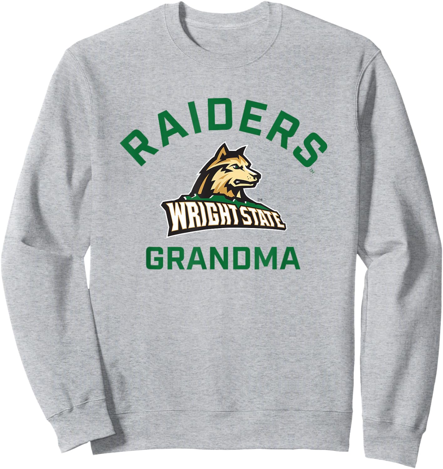 Wright State University WSU Raiders Arched Grandma Sweatshirt - Sweatshirt | Ash