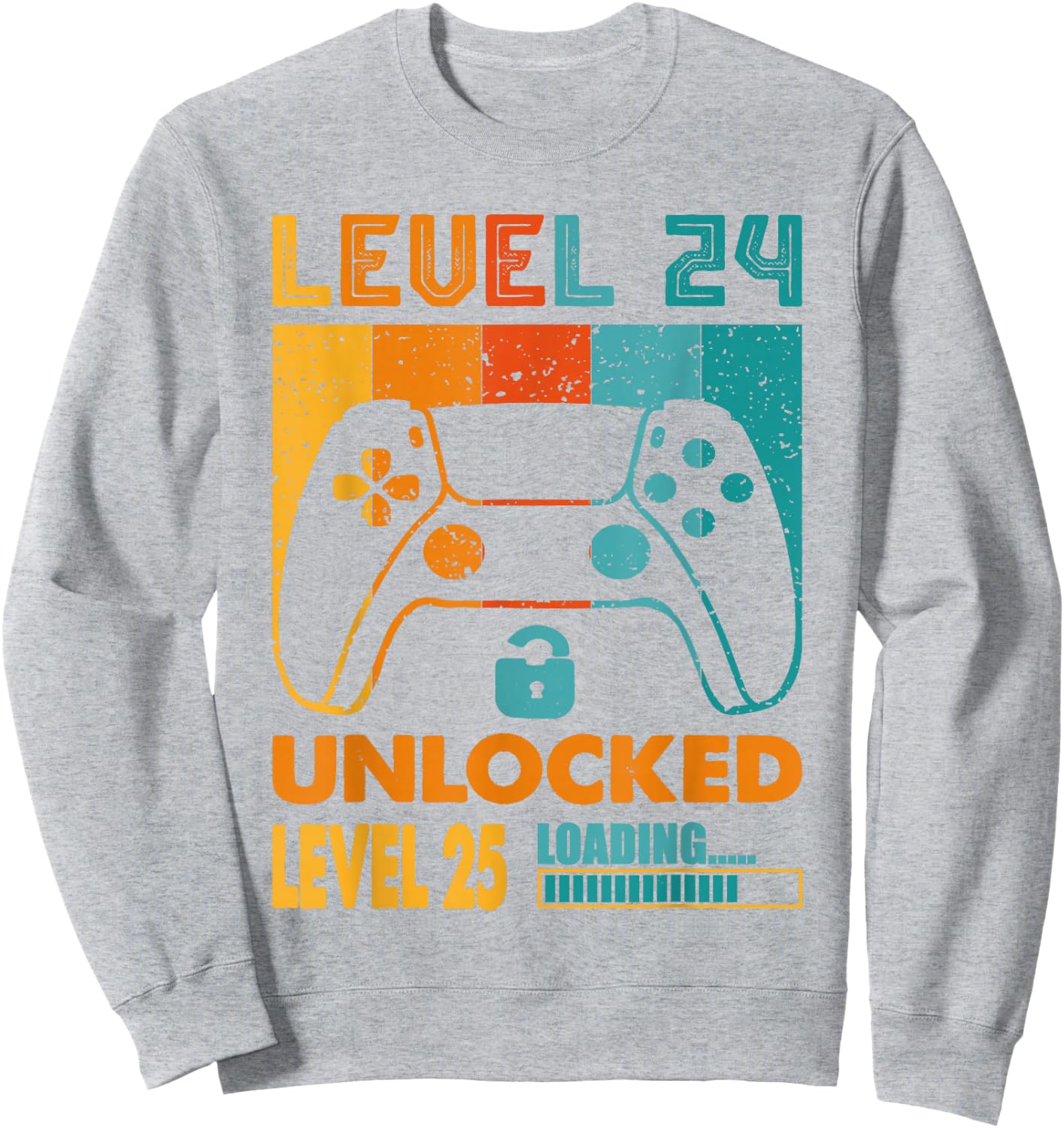 Funny Level 24 Unlocked Video Gamer 24 Years Old 24 Birthday Sweatshirt - Sweatshirt | Ash