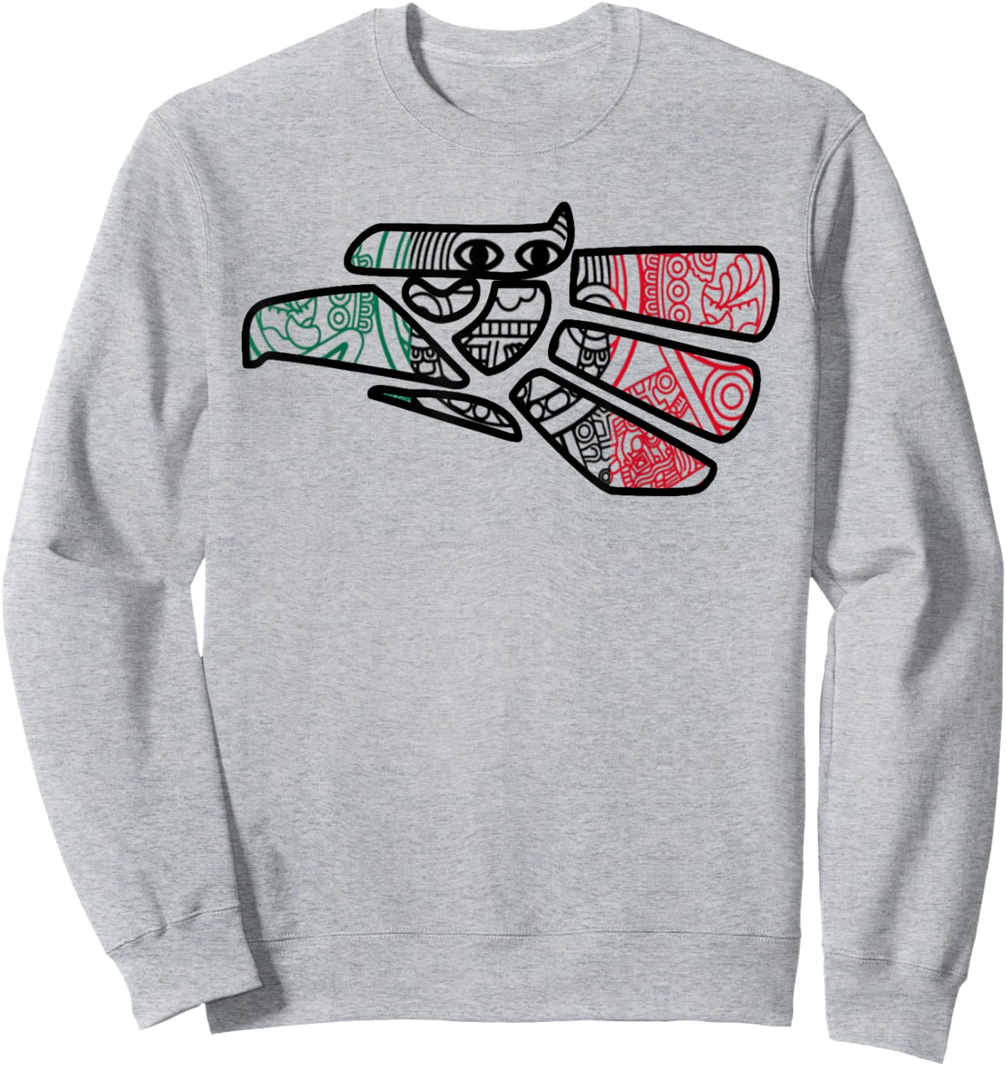 Hecho En Mexico Aztec Calendar Mexican Eagle Sweatshirt - Sweatshirt | Ash