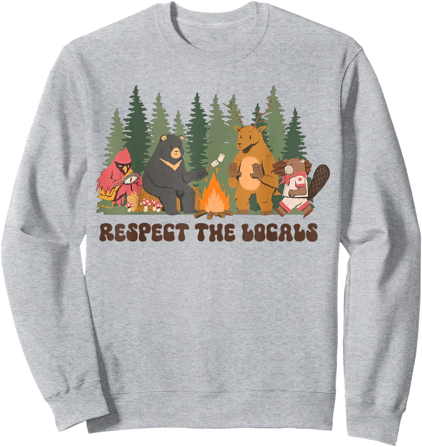 Respect The Local Bear Wildlife Animal National Parks Sweatshirt - Sweatshirt | Ash