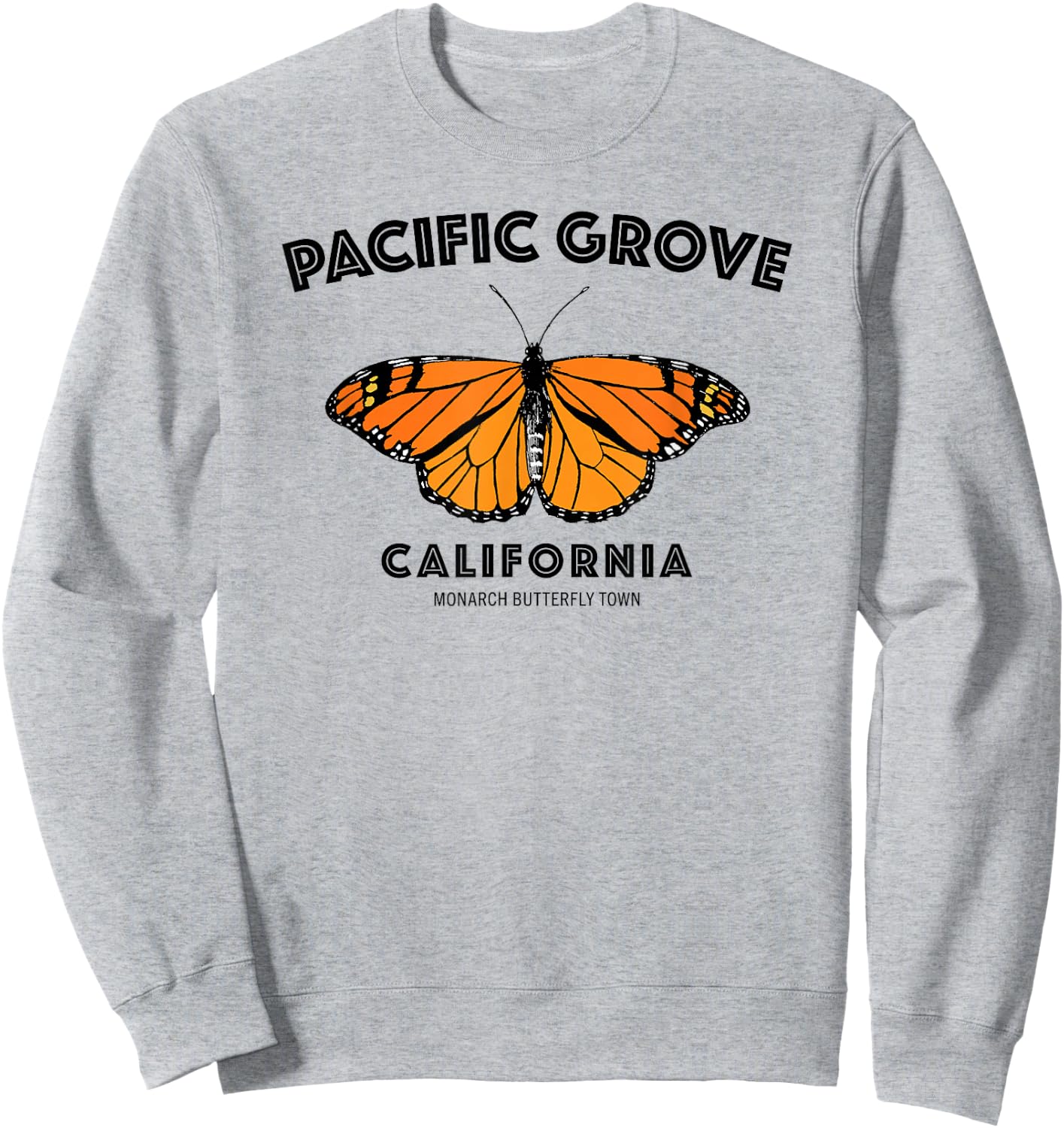 Pacific Grove California Monarch Butterfly Town Sweatshirt - Sweatshirt | Ash
