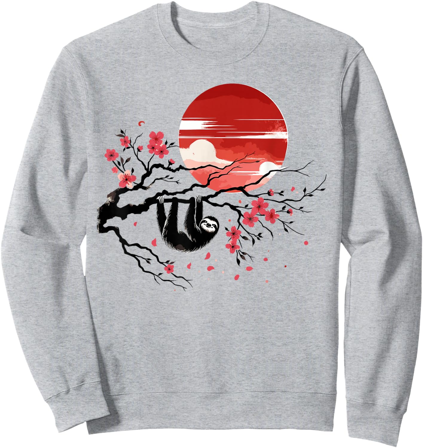 Kawaii Anime Japanese Art Sakura Men Women Kids Funny Sloth Sweatshirt - Sweatshirt | Ash