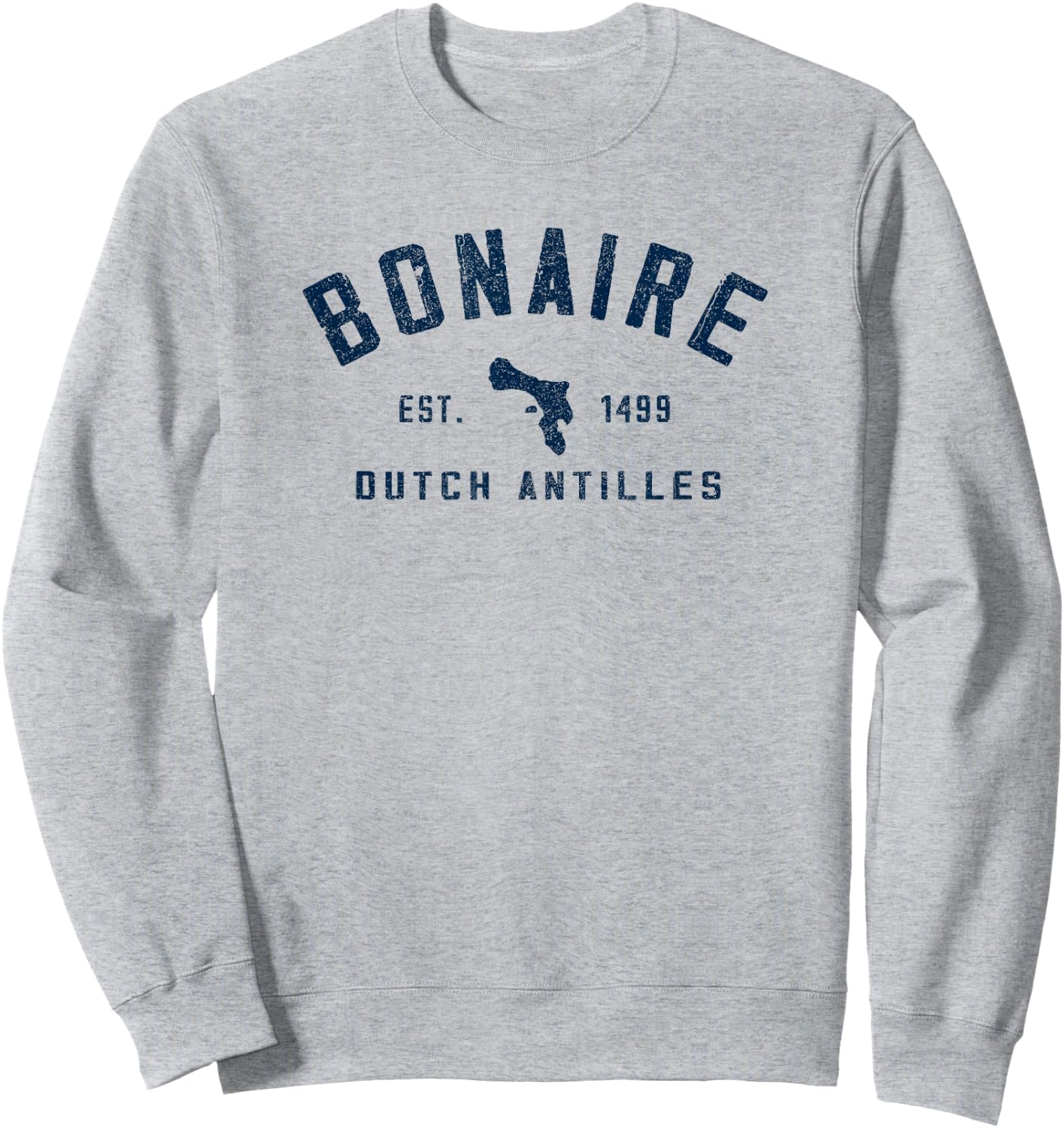 Bonaire Est 1499 Holiday Souvenir Sweatshirt - Sweatshirt | Ash