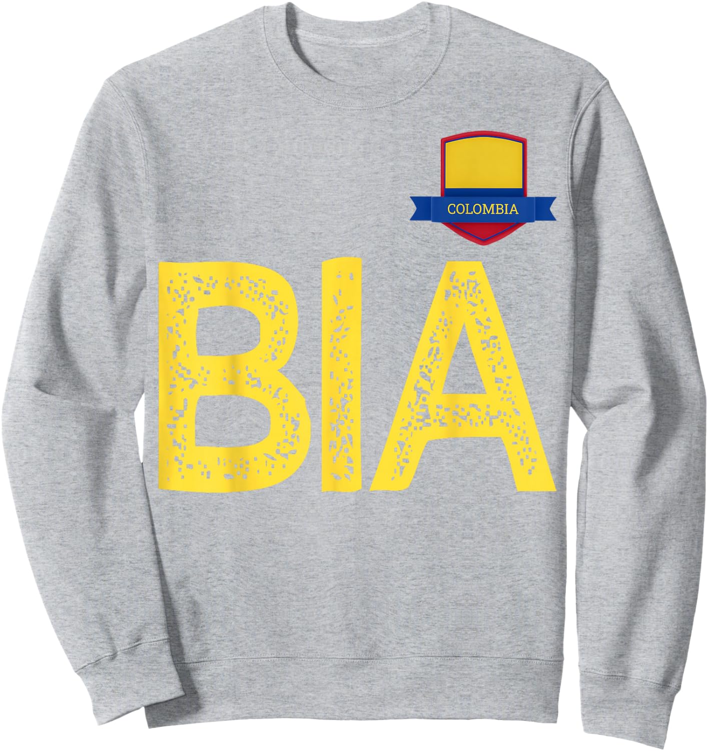 Colombia Human-Flag Letter B and I and A Colombian Sweatshirt - Sweatshirt | Ash