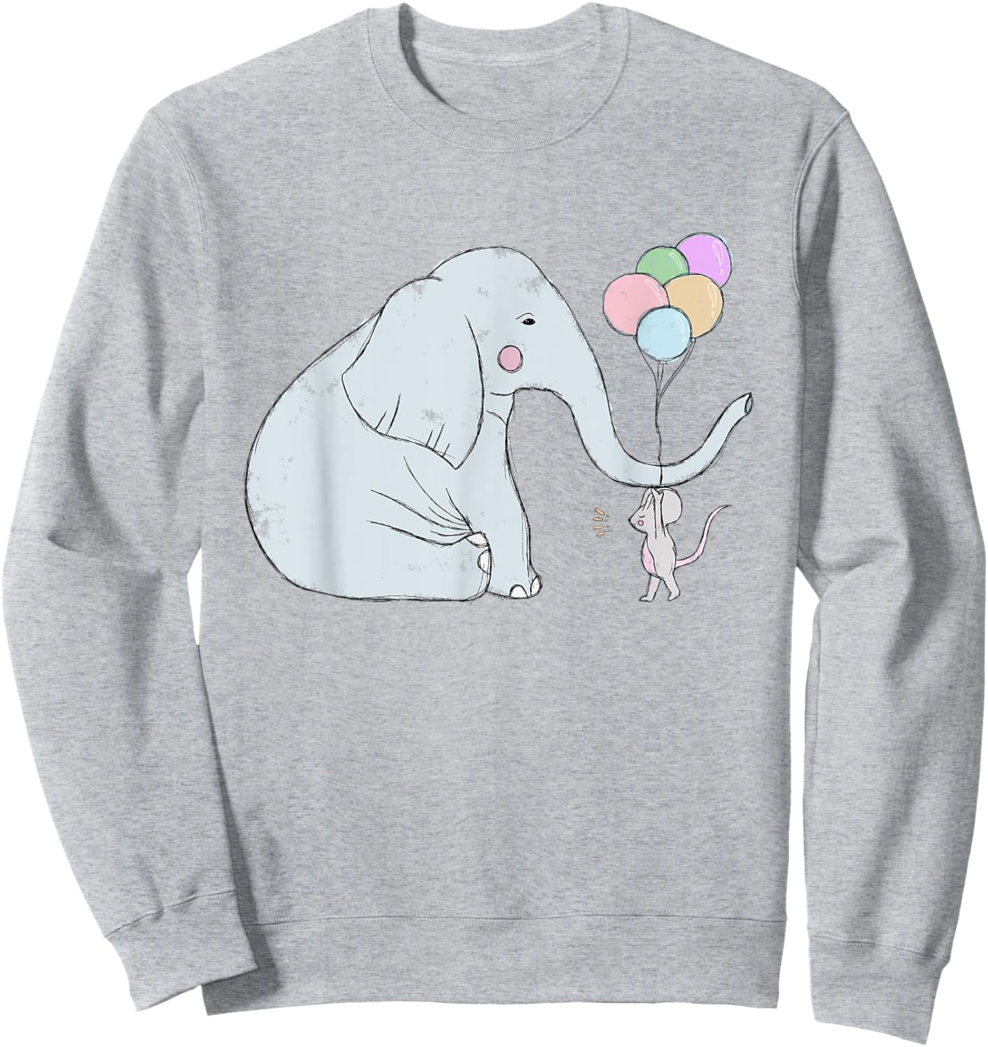 Elephant and mouse together illustration Love Sweatshirt - Sweatshirt | Ash