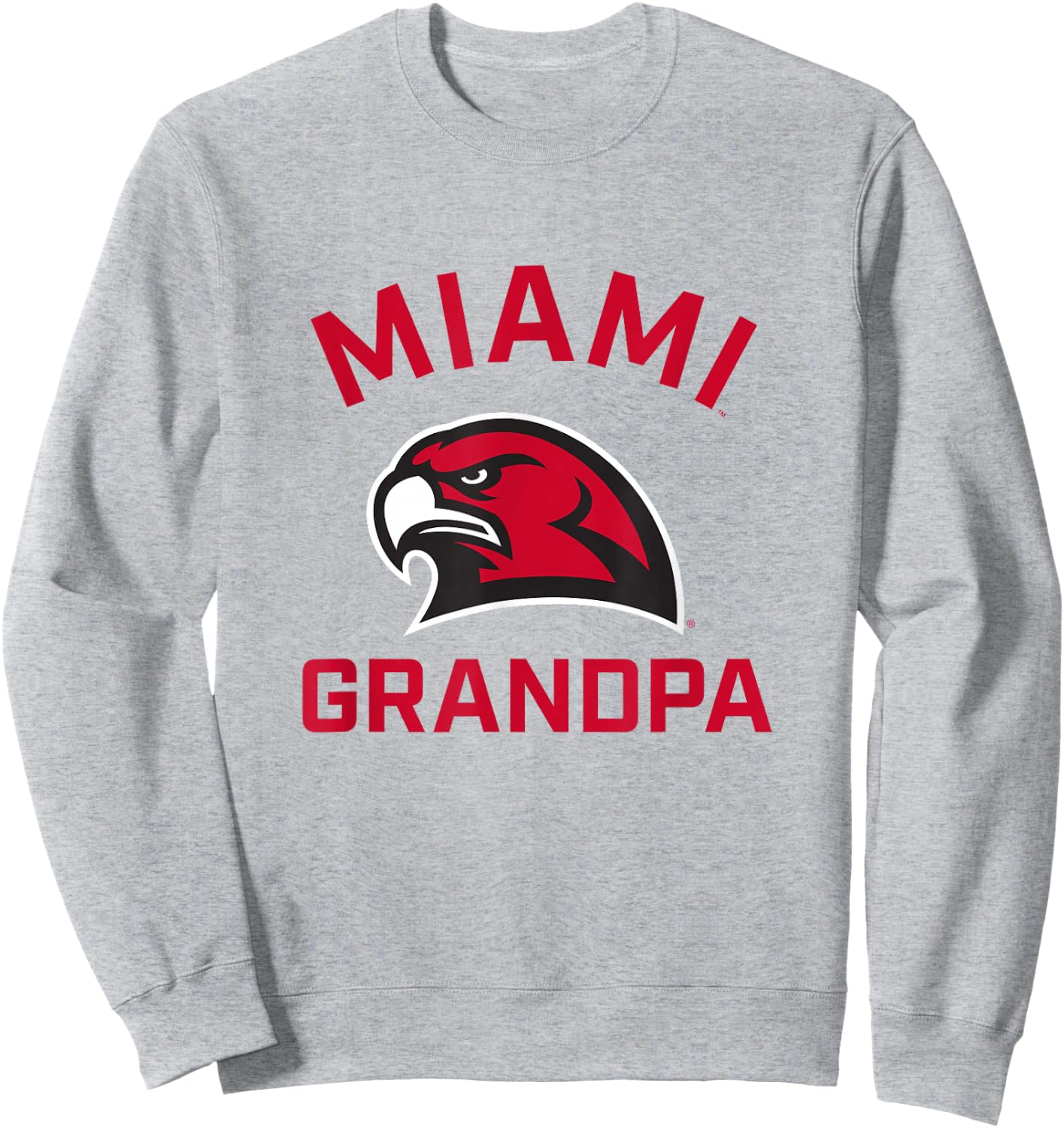 Miami University Ohio Redhawks Arched Grandpa Sweatshirt - Sweatshirt | Ash