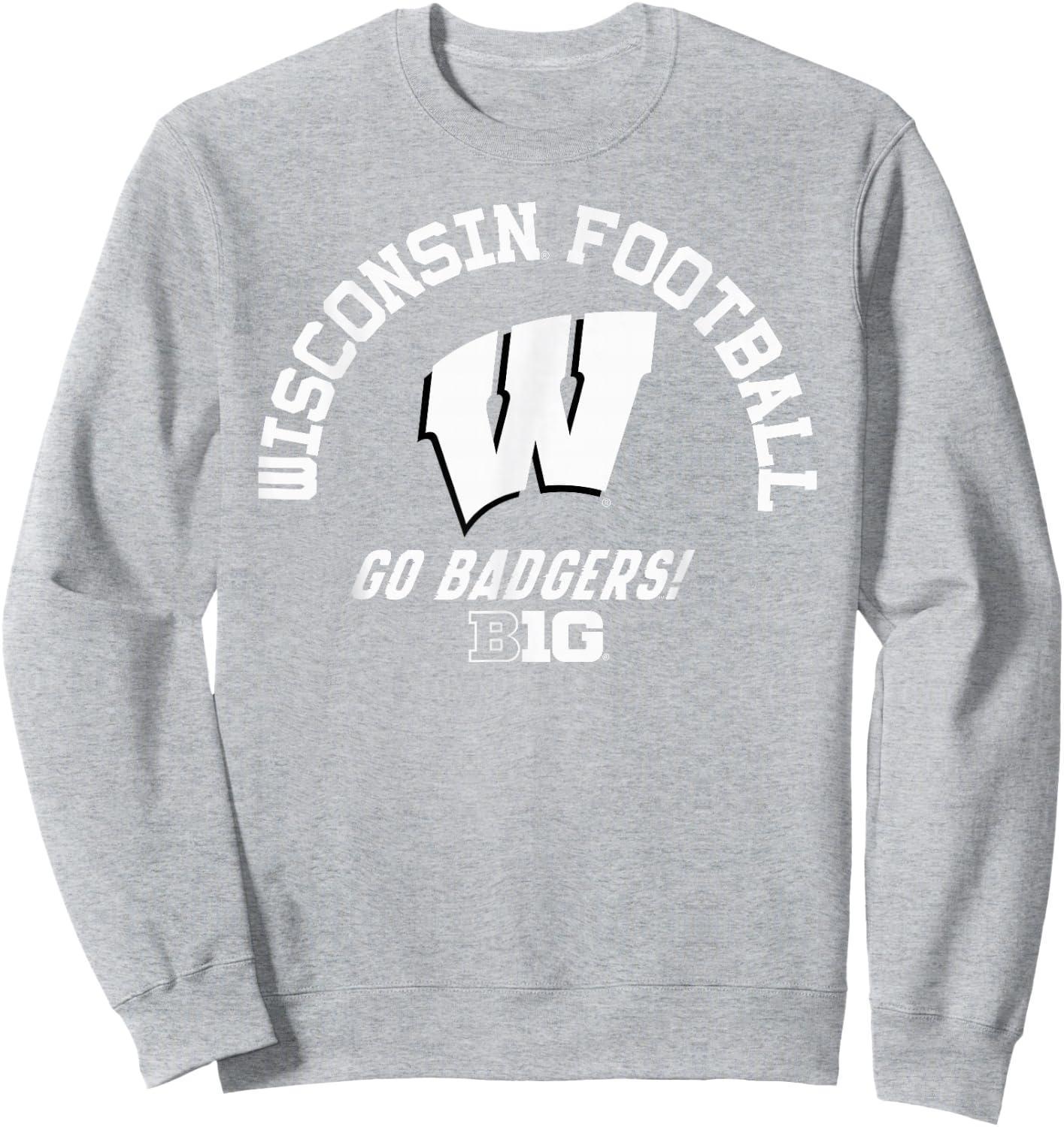 Wisconsin Badgers Big 10 Football Red Officially Licensed Sweatshirt - Sweatshirt | Ash