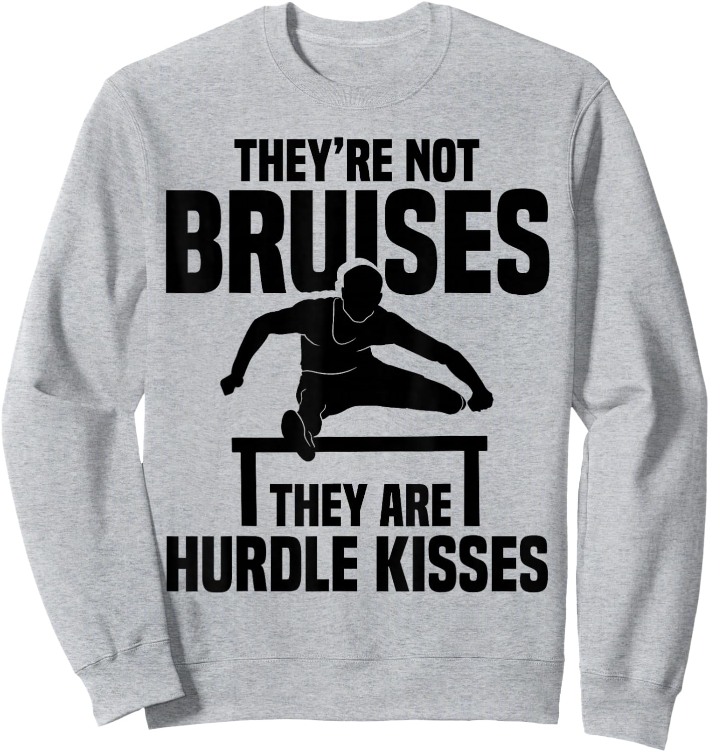 Track & Field Hurdles Shoes Hurdles Spikes Men Hurdler Sweatshirt - Sweatshirt | Ash