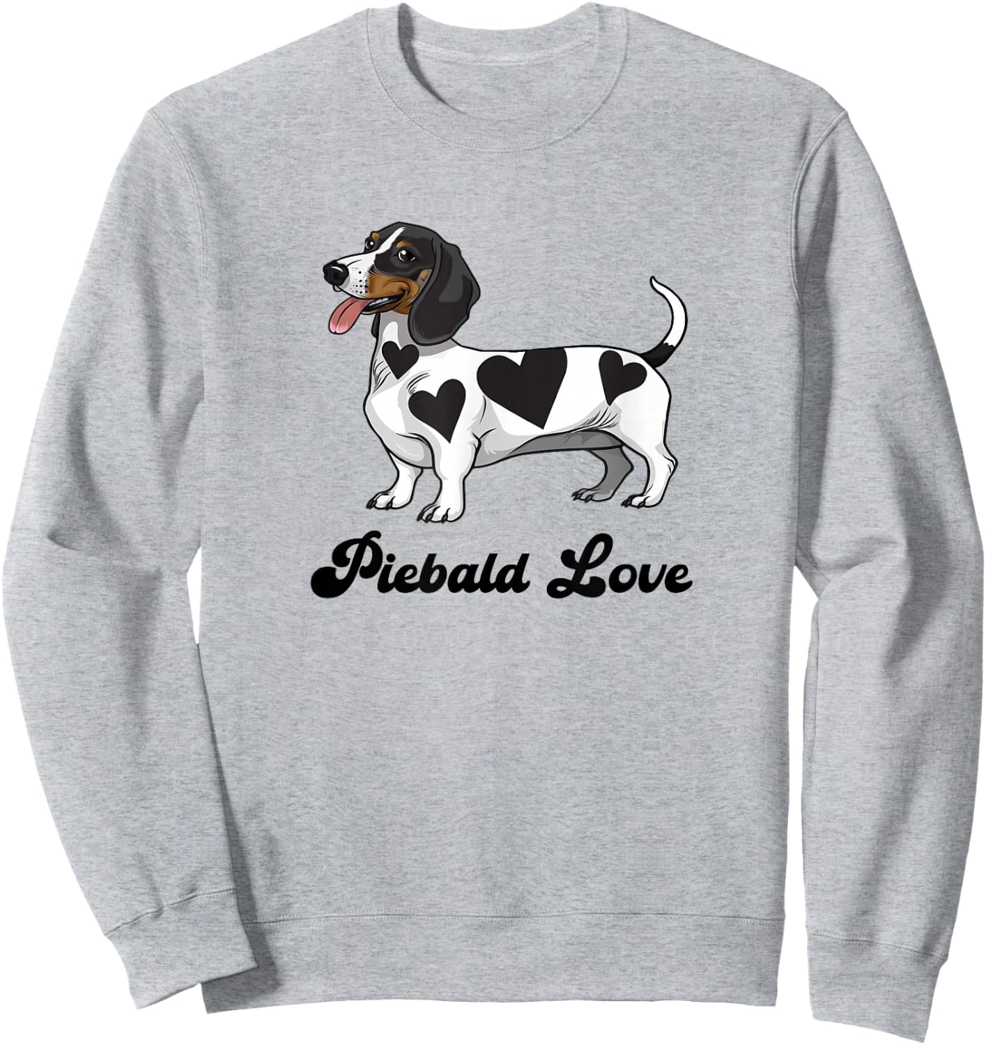 Funny Girls Heart Love Piebald Love Dachshund Lover Sweatshirt - Sweatshirt | Ash