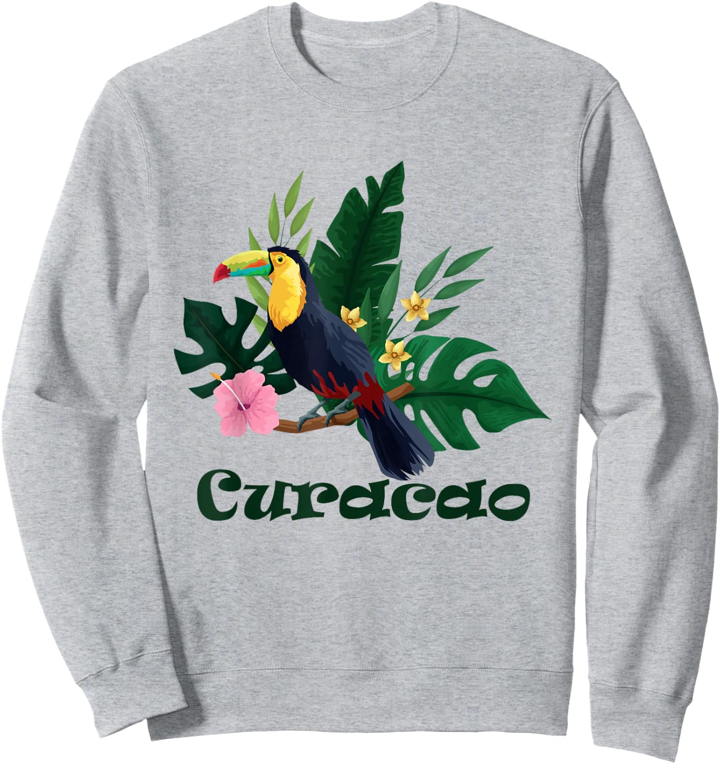 Curacao Travel Holiday or Vacation Souvenir Heart Island Sweatshirt - Sweatshirt | Ash