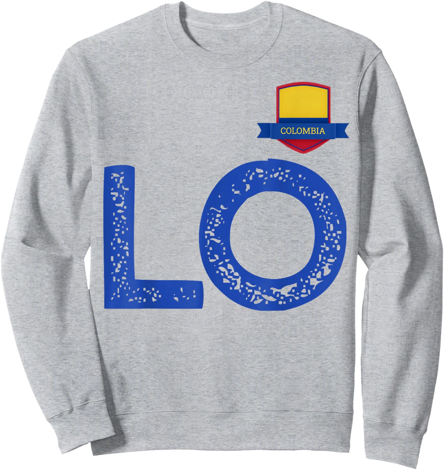 Colombia Human-Flag Letter L and O Colombian Sweatshirt - Sweatshirt | Ash