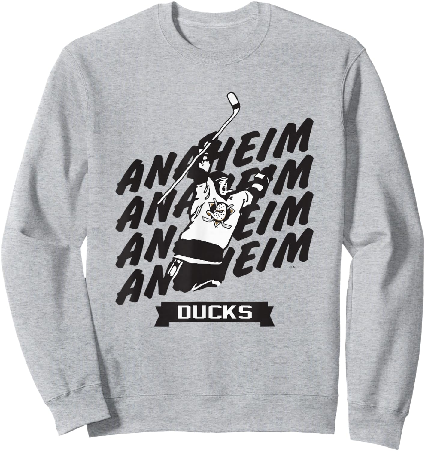 Anaheim Ducks Graffiti Orange Officially Licensed Sweatshirt - Sweatshirt | Ash