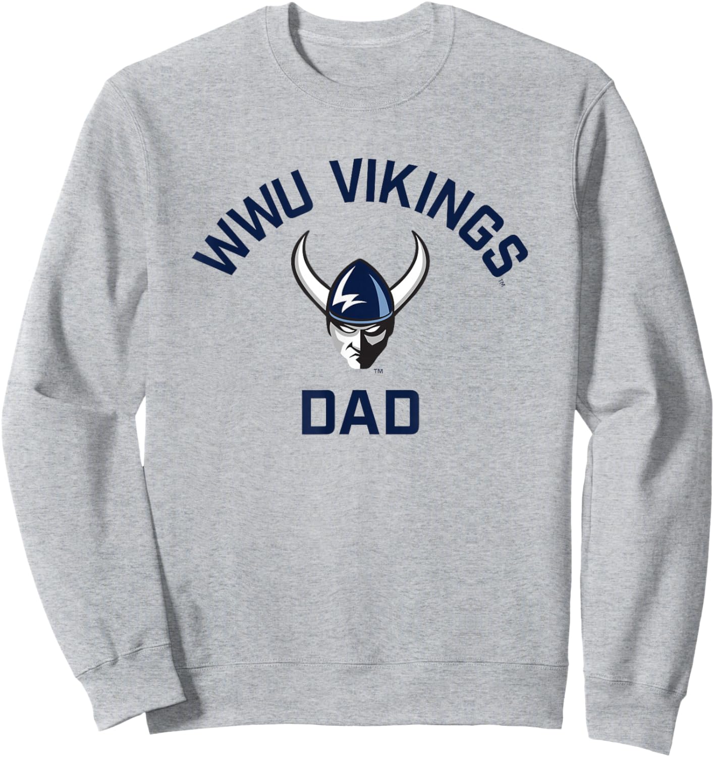 Western Washington University Vikings Arched Dad Sweatshirt - Sweatshirt | Ash