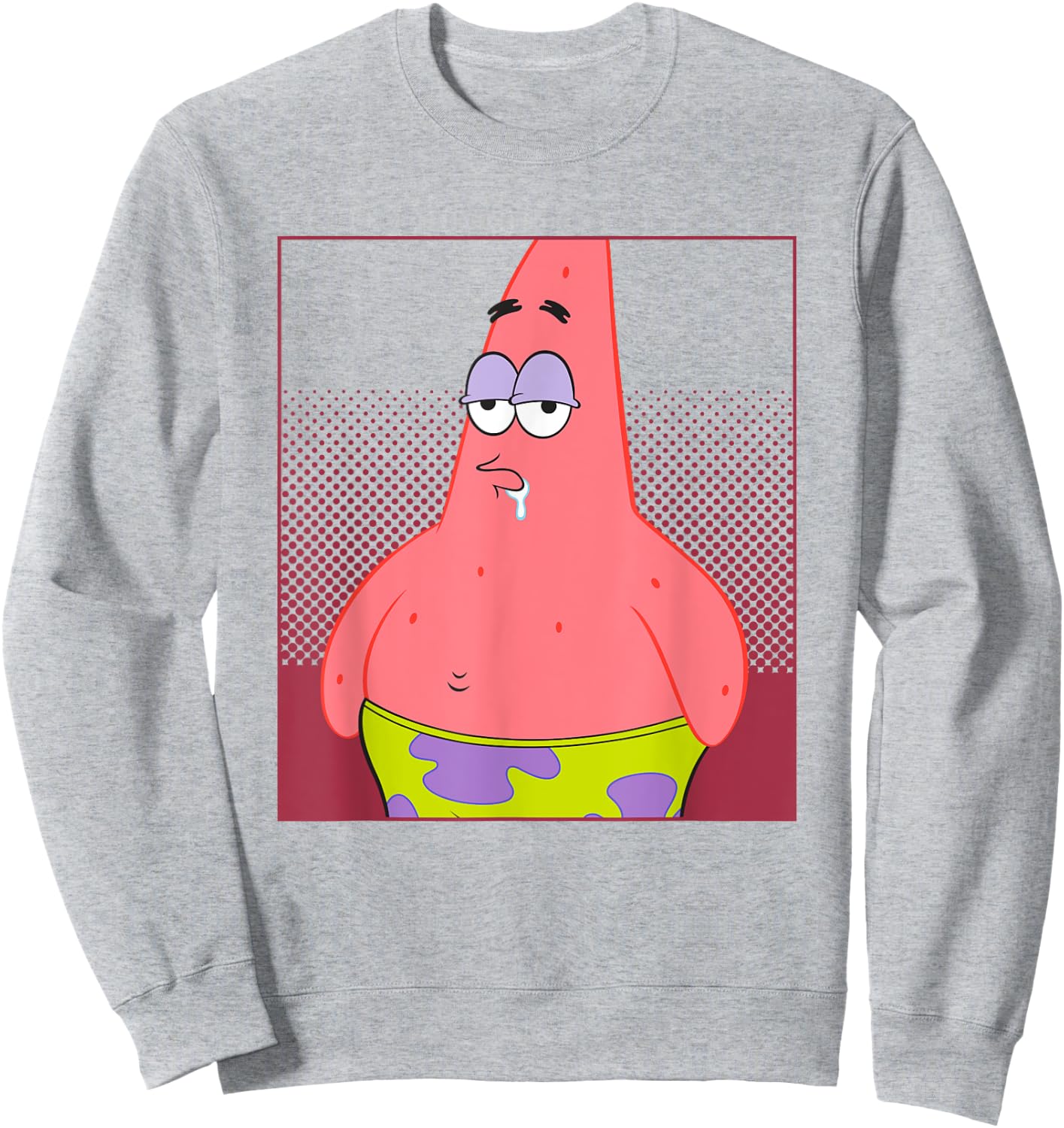 SpongeBob SquarePants Drooling Patrick Star Portrait Sweatshirt - Sweatshirt | Ash