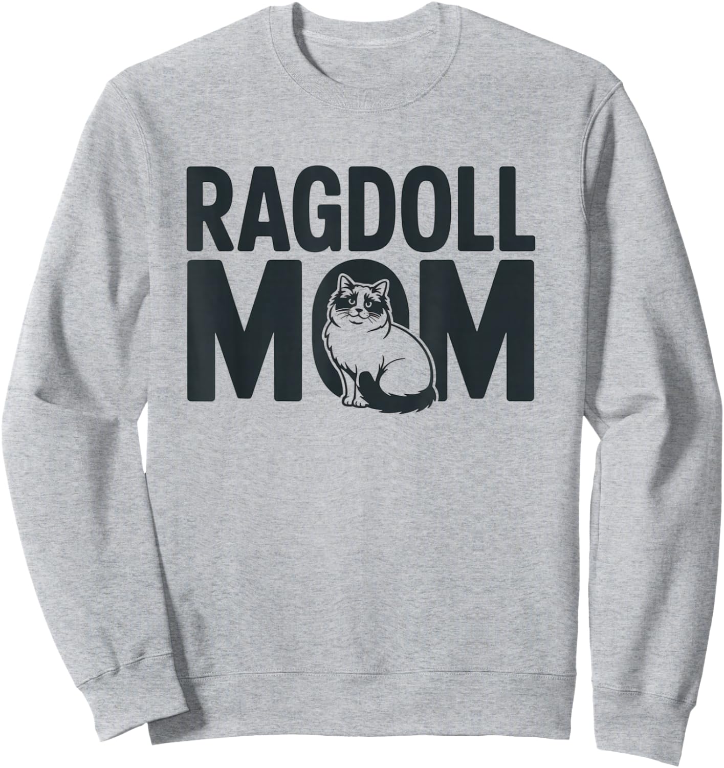 Elegant Ragdoll Cat Mom Design for Cat Enthusiasts Sweatshirt - Sweatshirt | Ash