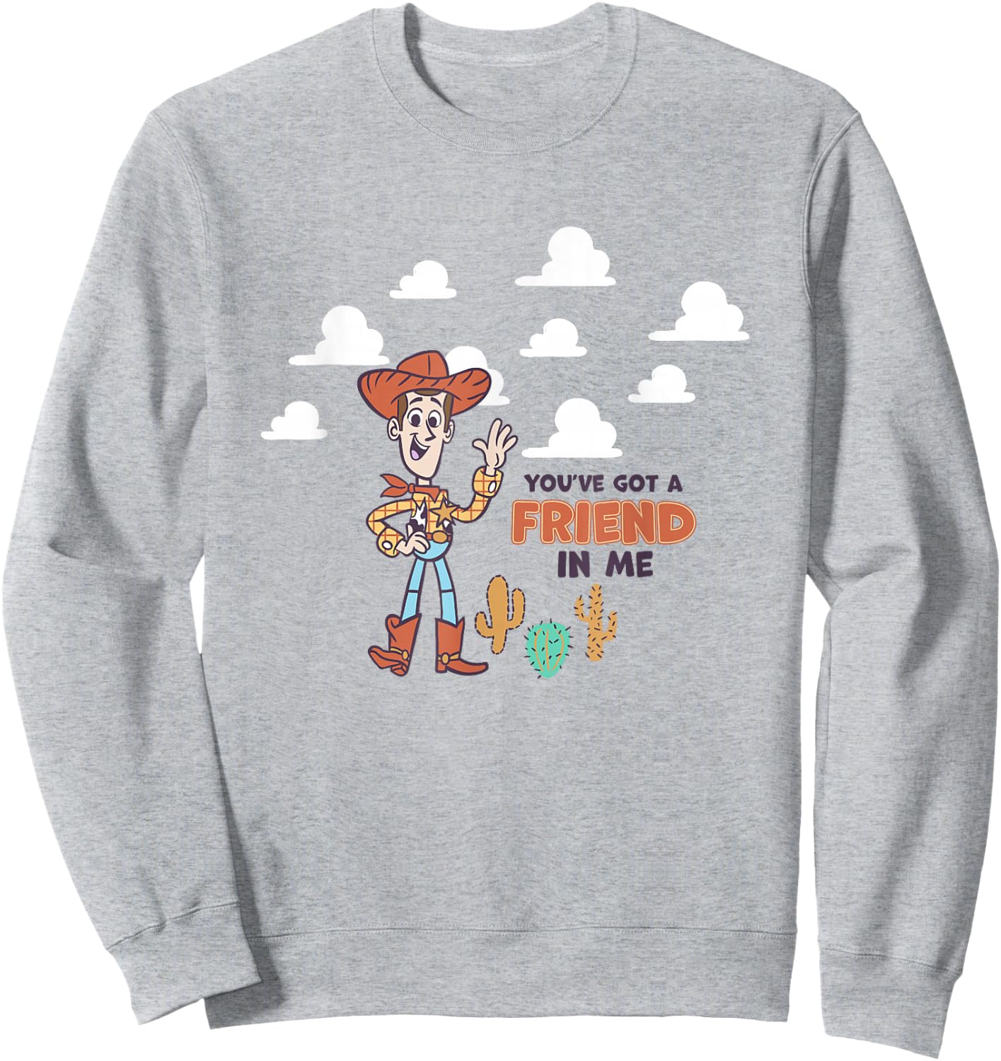 Disney Pixar Toy Story You've Got A Friend in Me Woody Logo Sweatshirt - Sweatshirt | Ash