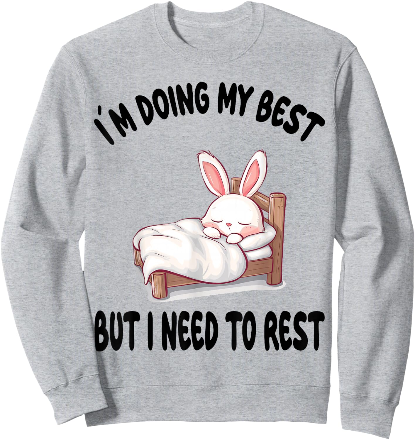Bunny Rabbit Official Sleepshirt Pajamas Nightgown Sweatshirt - Sweatshirt | Ash