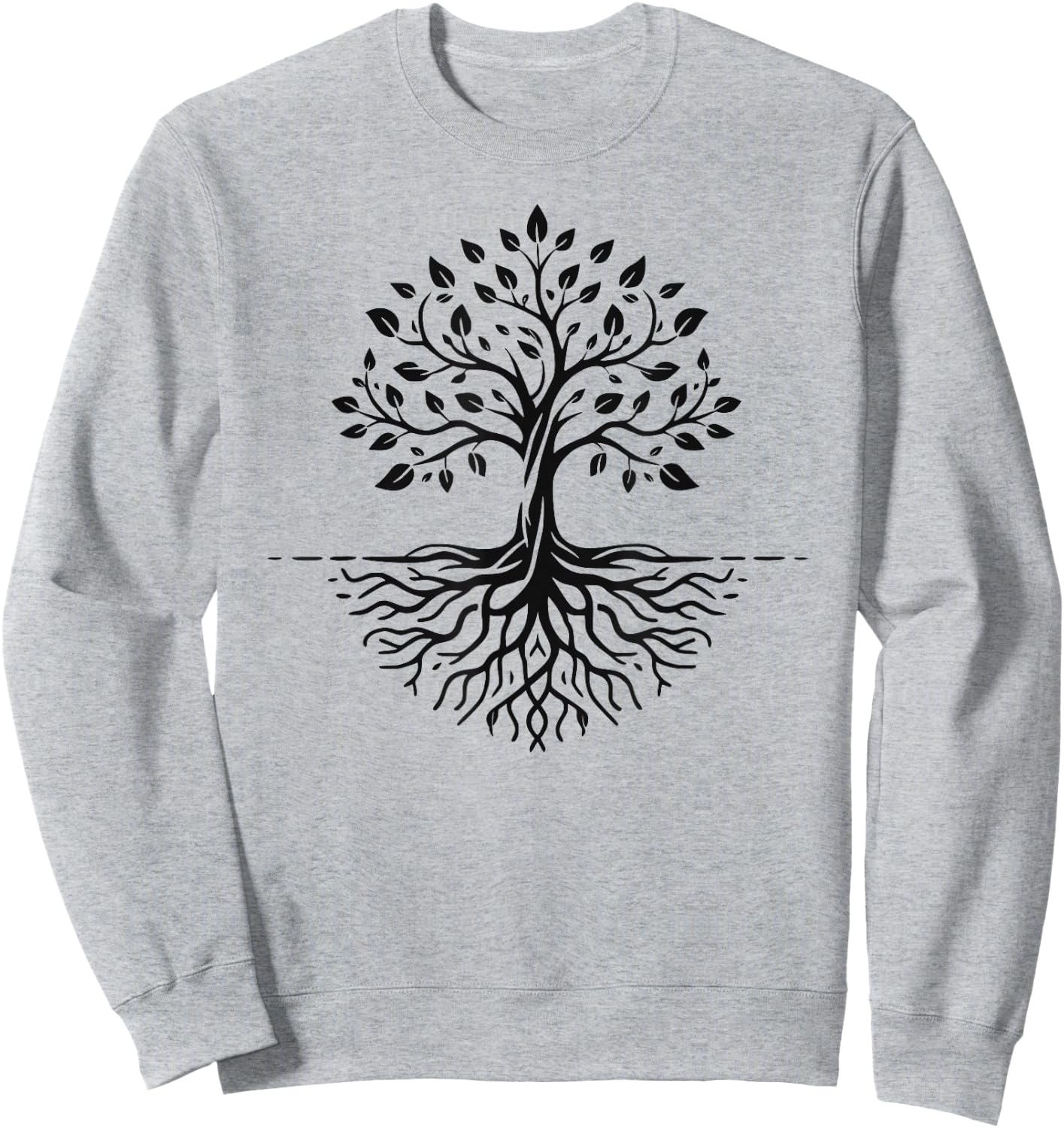 Minimalist Tree with Roots Sweatshirt - Sweatshirt | Ash
