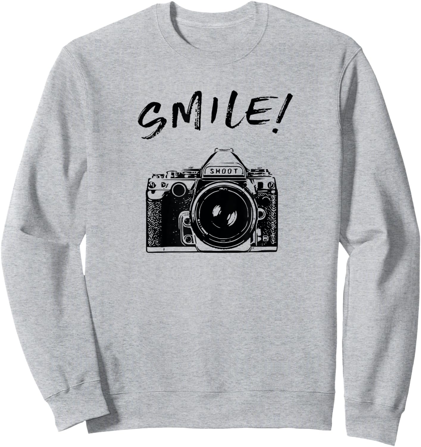 Cool SMILE Camera t shirt women kid photographers Sweatshirt - Sweatshirt | Ash