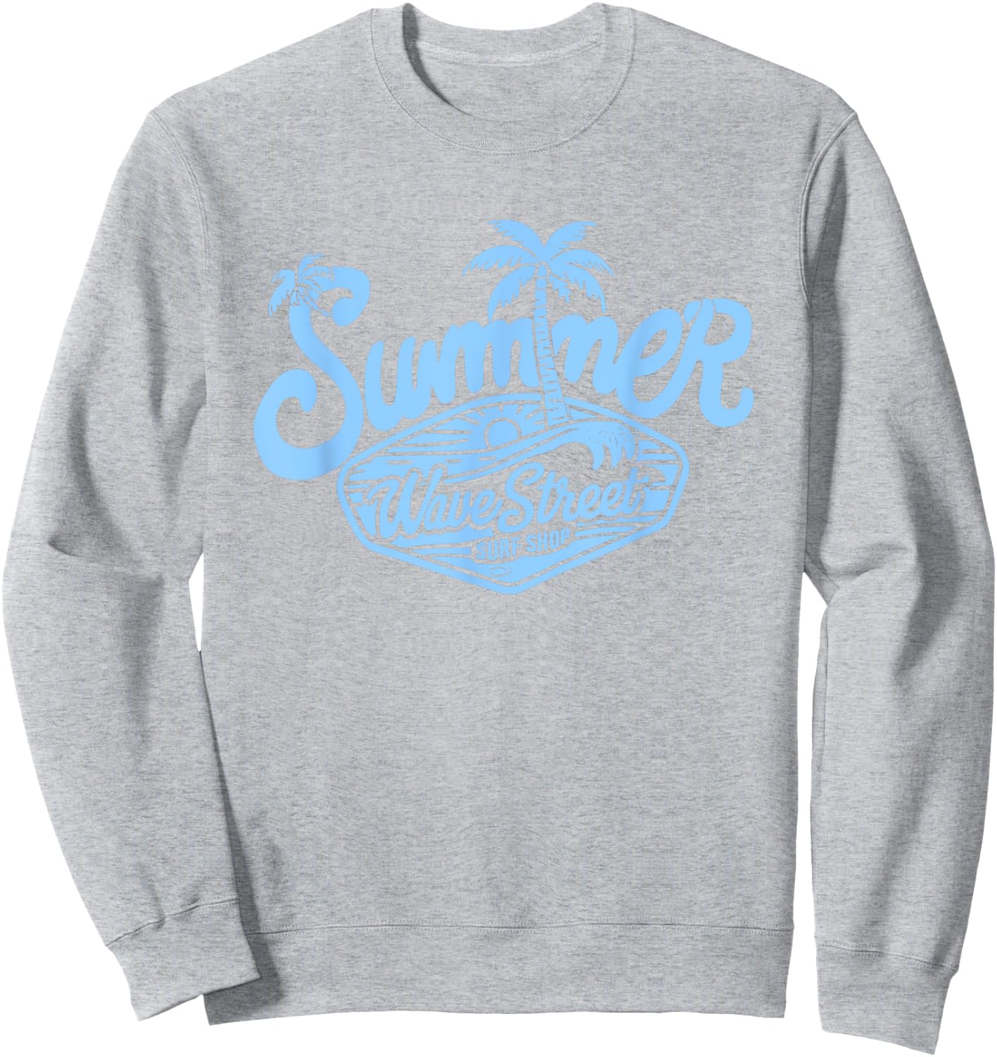 Wave Street Summer Surf Shop Graphic Women Kids Sweatshirt - Sweatshirt | Ash