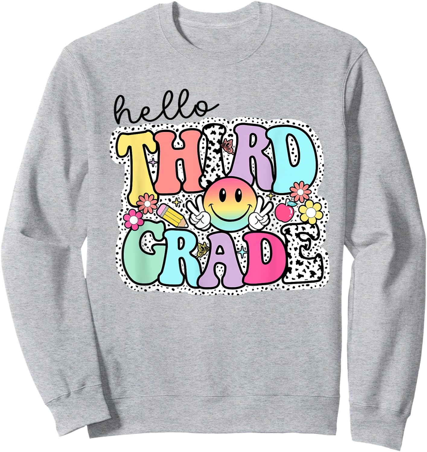 Hello Third Grade Team 3rd Grade Girl Teacher Back To School Sweatshirt - Sweatshirt | Ash